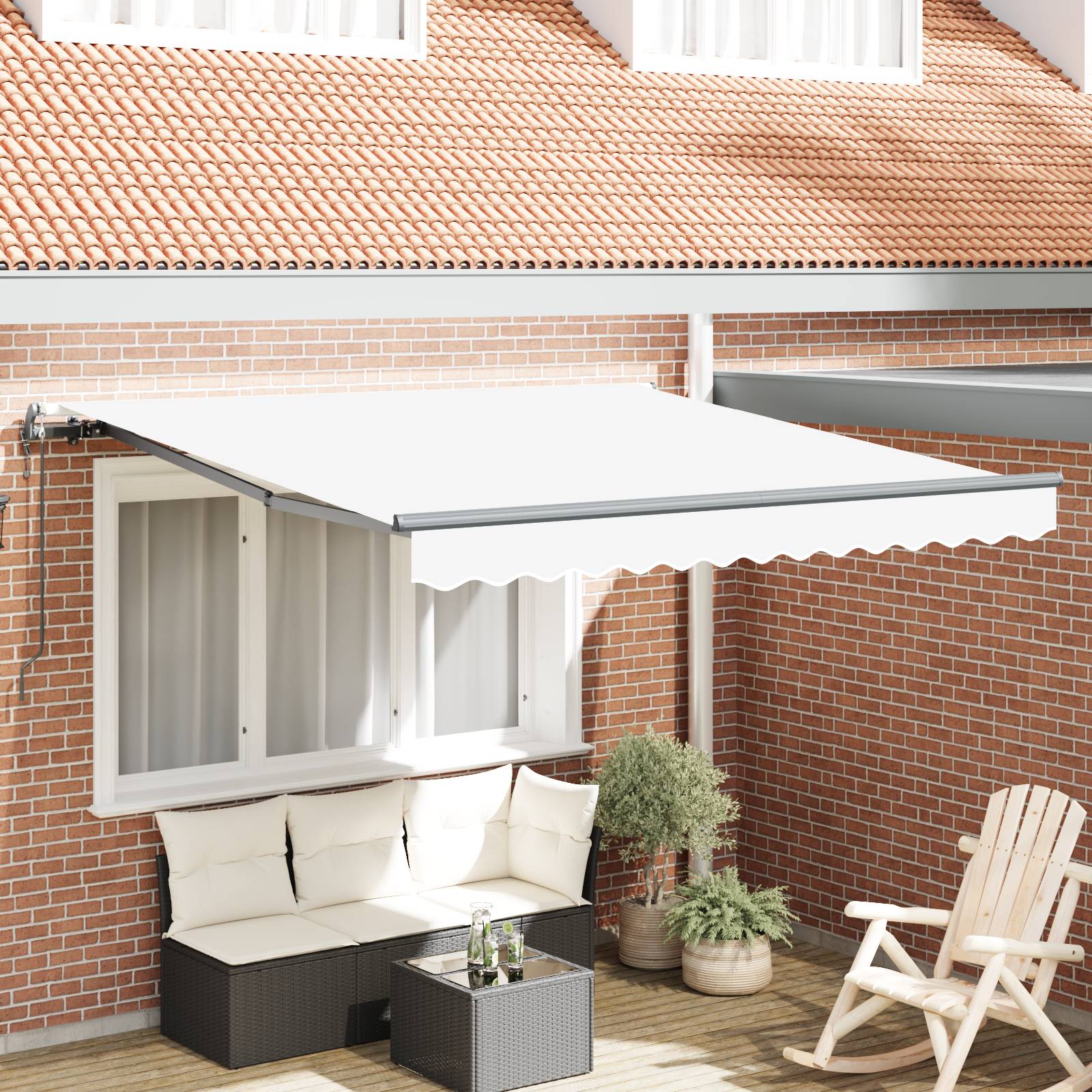 vidaXL Automatische Einziehbare Markise Weiß 300x250 cm
