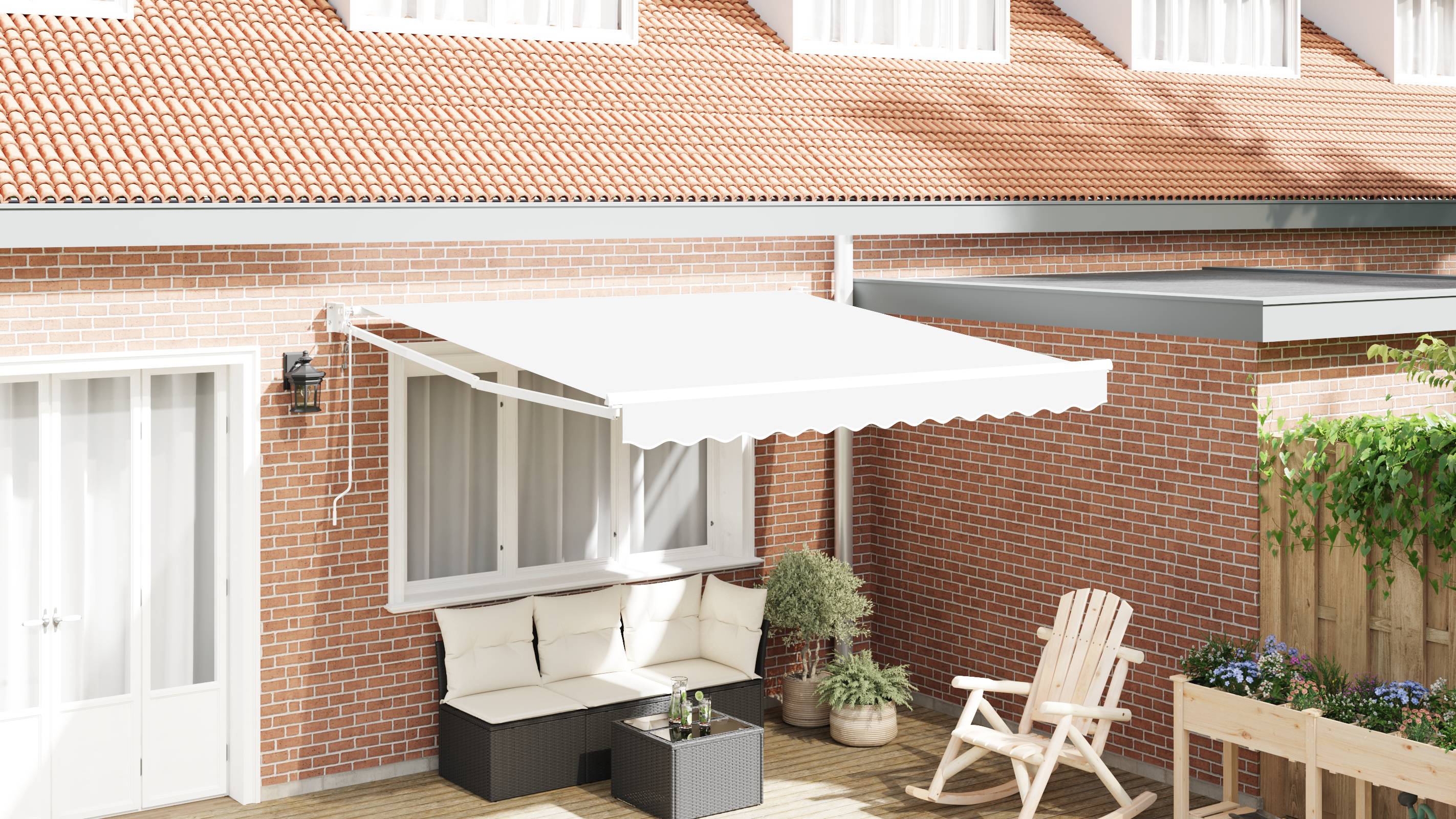 vidaXL Automatische Einziehbare Markise Weiß 300x250 cm