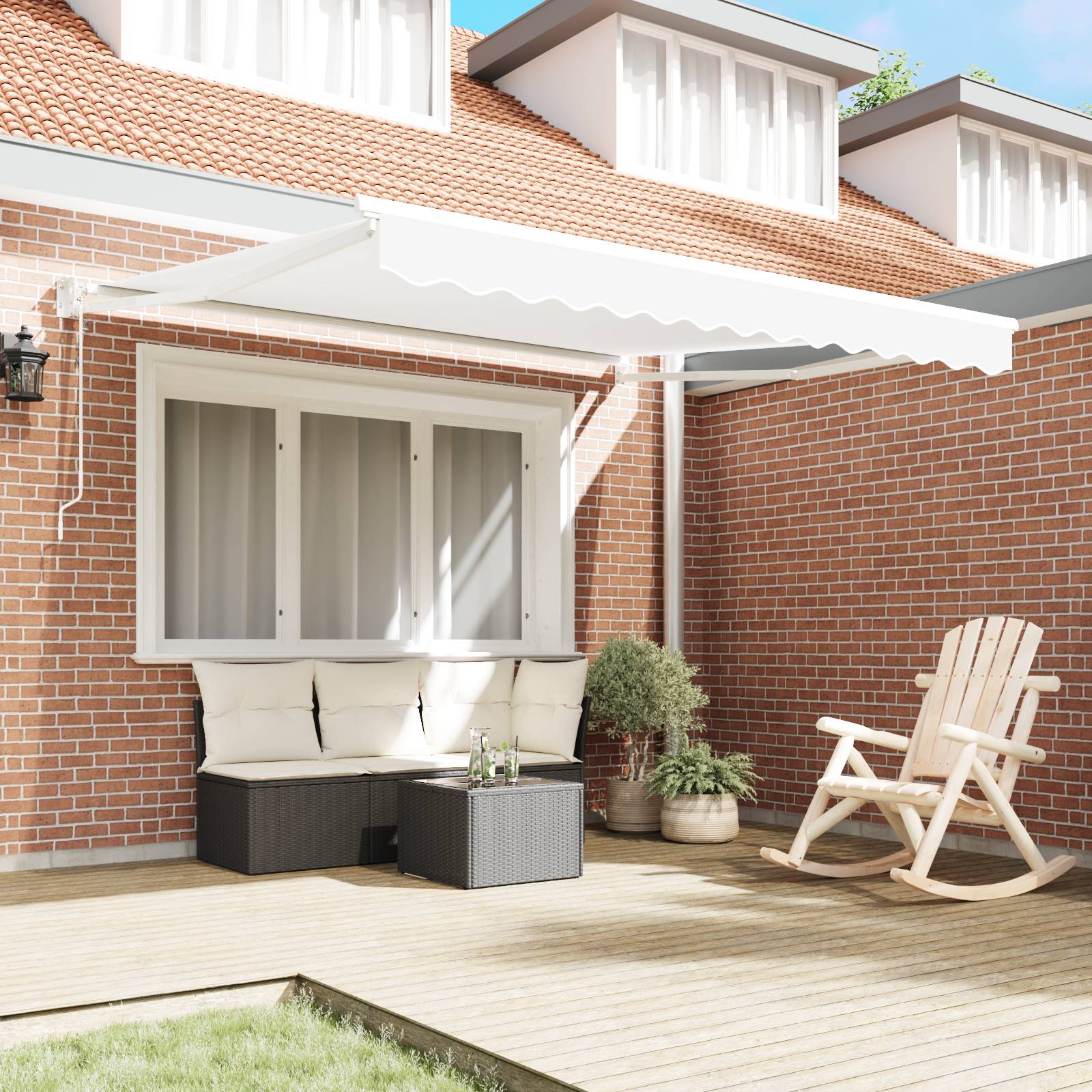 vidaXL Automatische Einziehbare Markise Weiß 300x250 cm