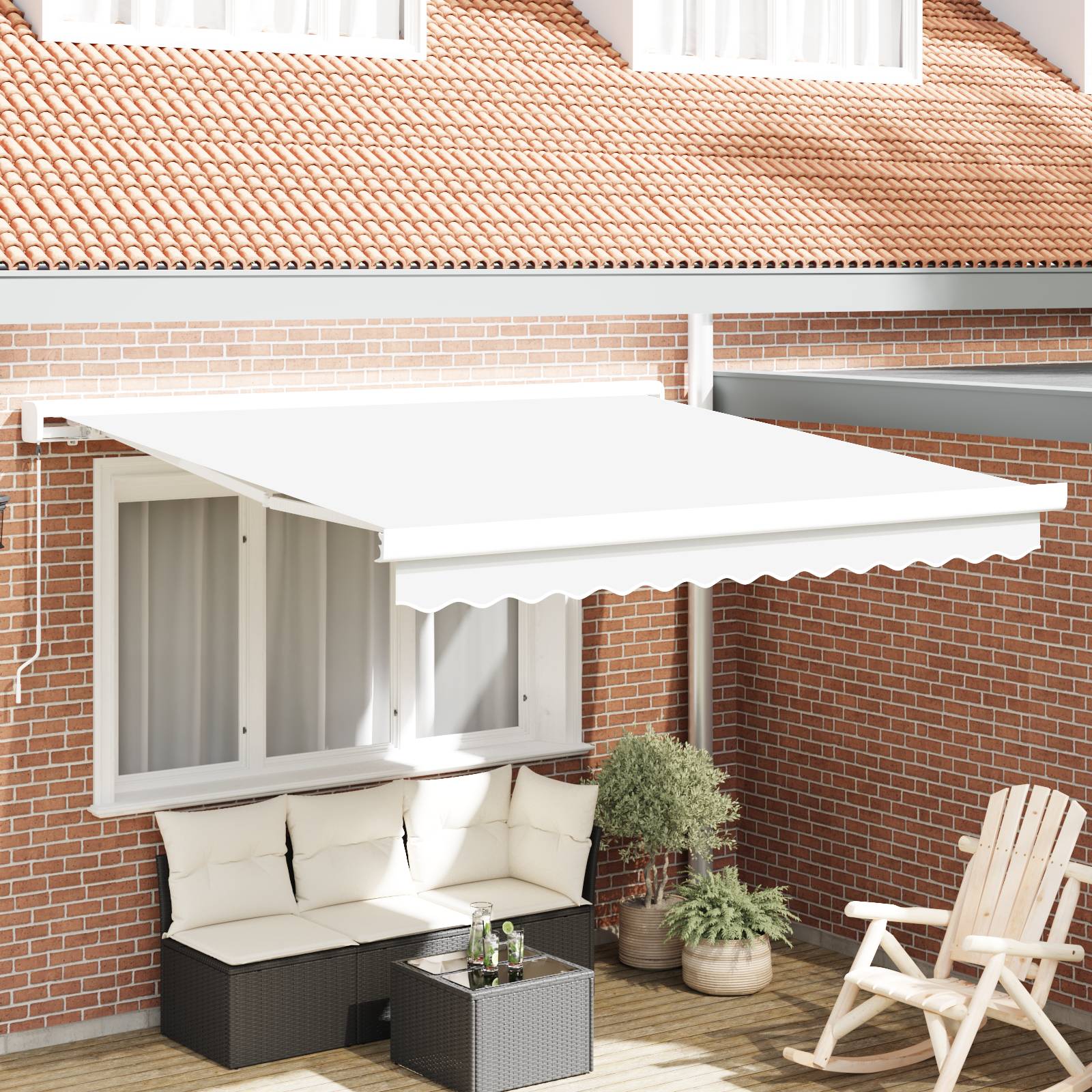 vidaXL Manuelle Ausziehbare Markise Weiß 300x250 cm