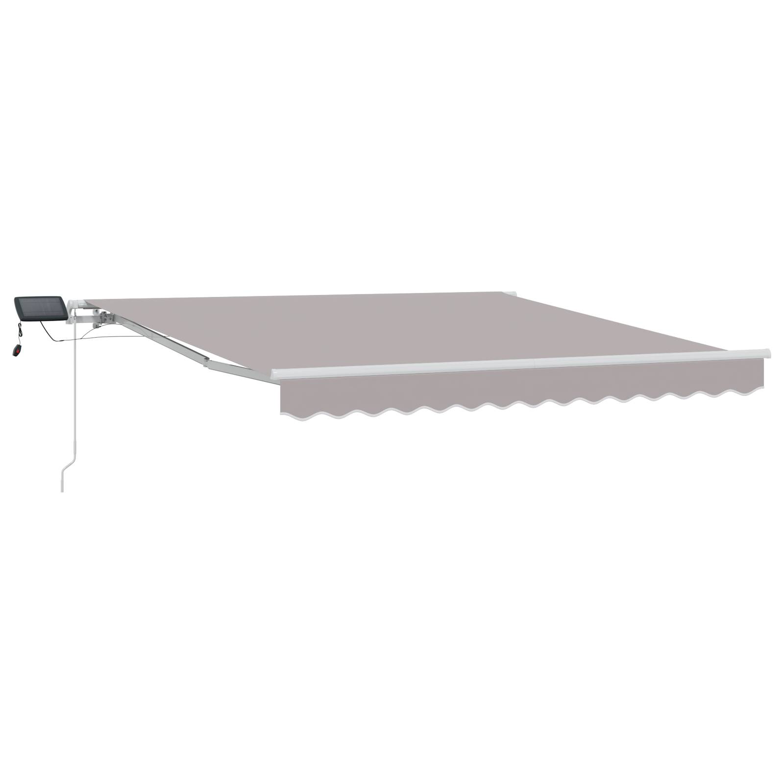 vidaXL manuelle ausziehbare Markise mit LED Hellgrau 300x250 cm