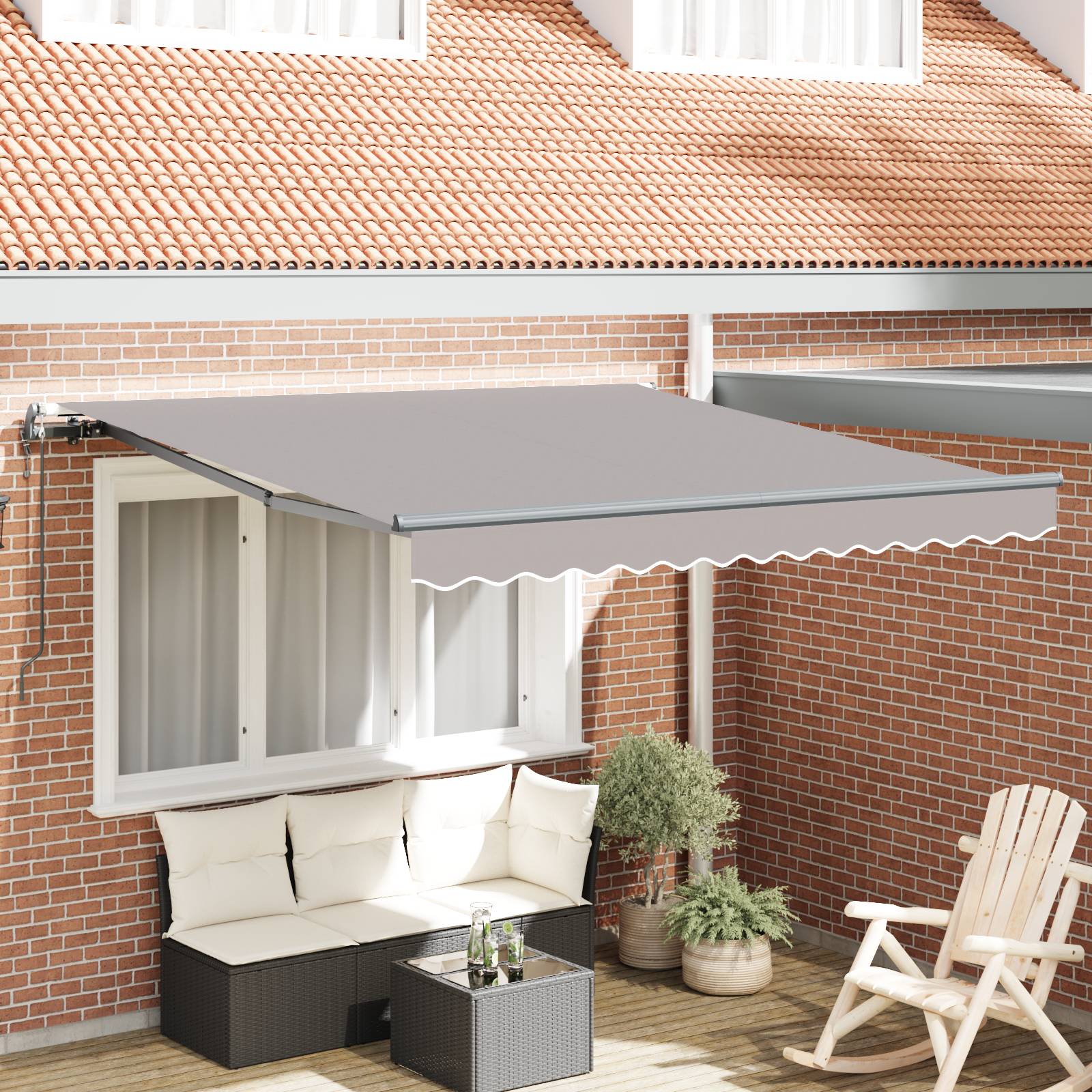 vidaXL Automatische Einziehbare Markise Hellgrau 300x250 cm