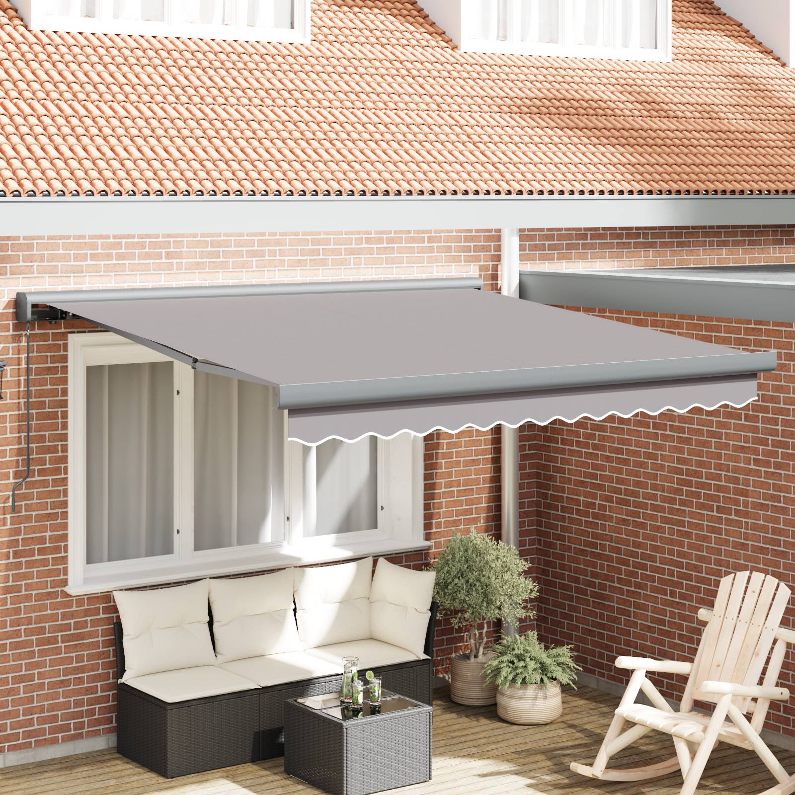 vidaXL Manuelle Einziehbare Markise Hellgrau 350x250 cm