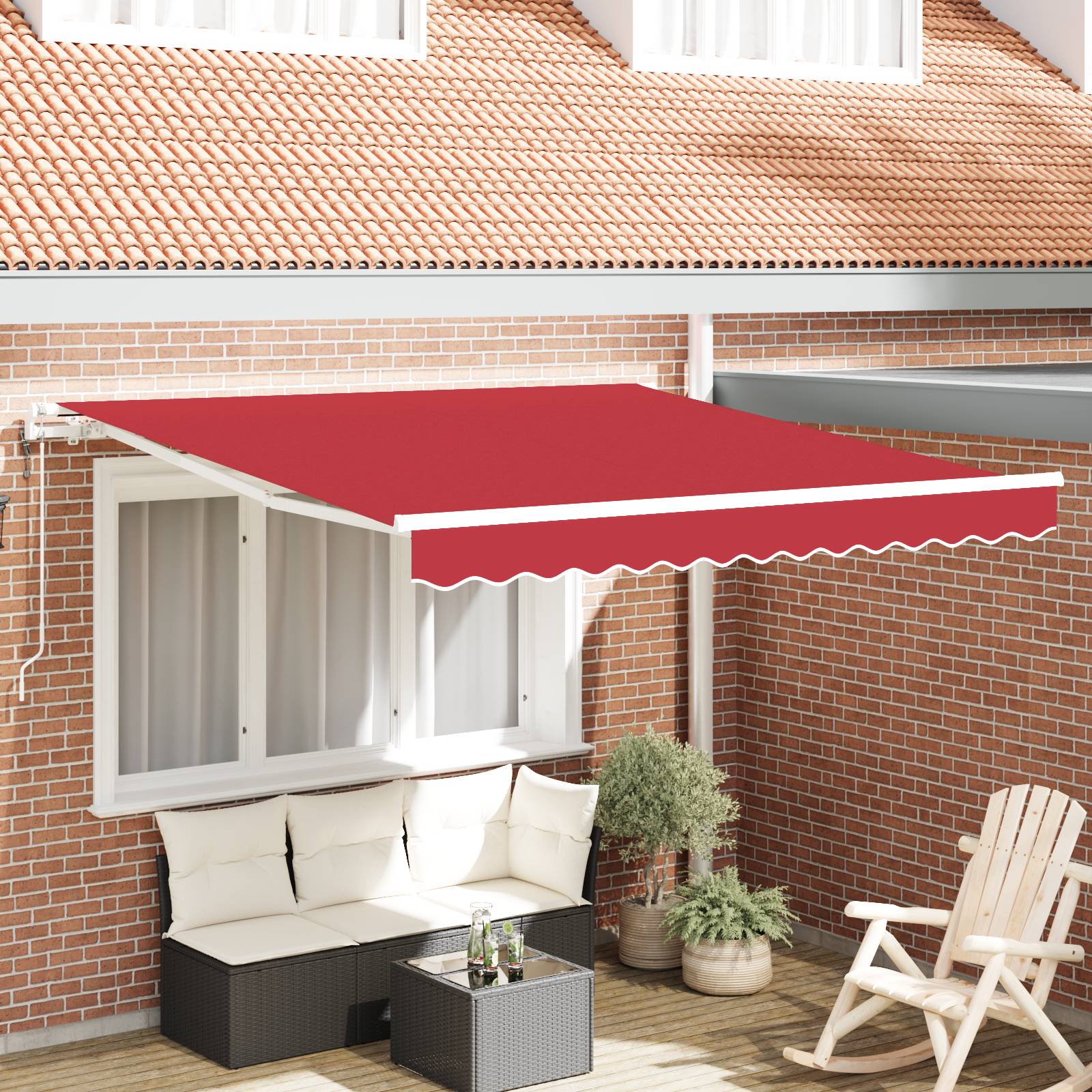 vidaXL Automatische einziehbare Markise Rot 300x250 cm