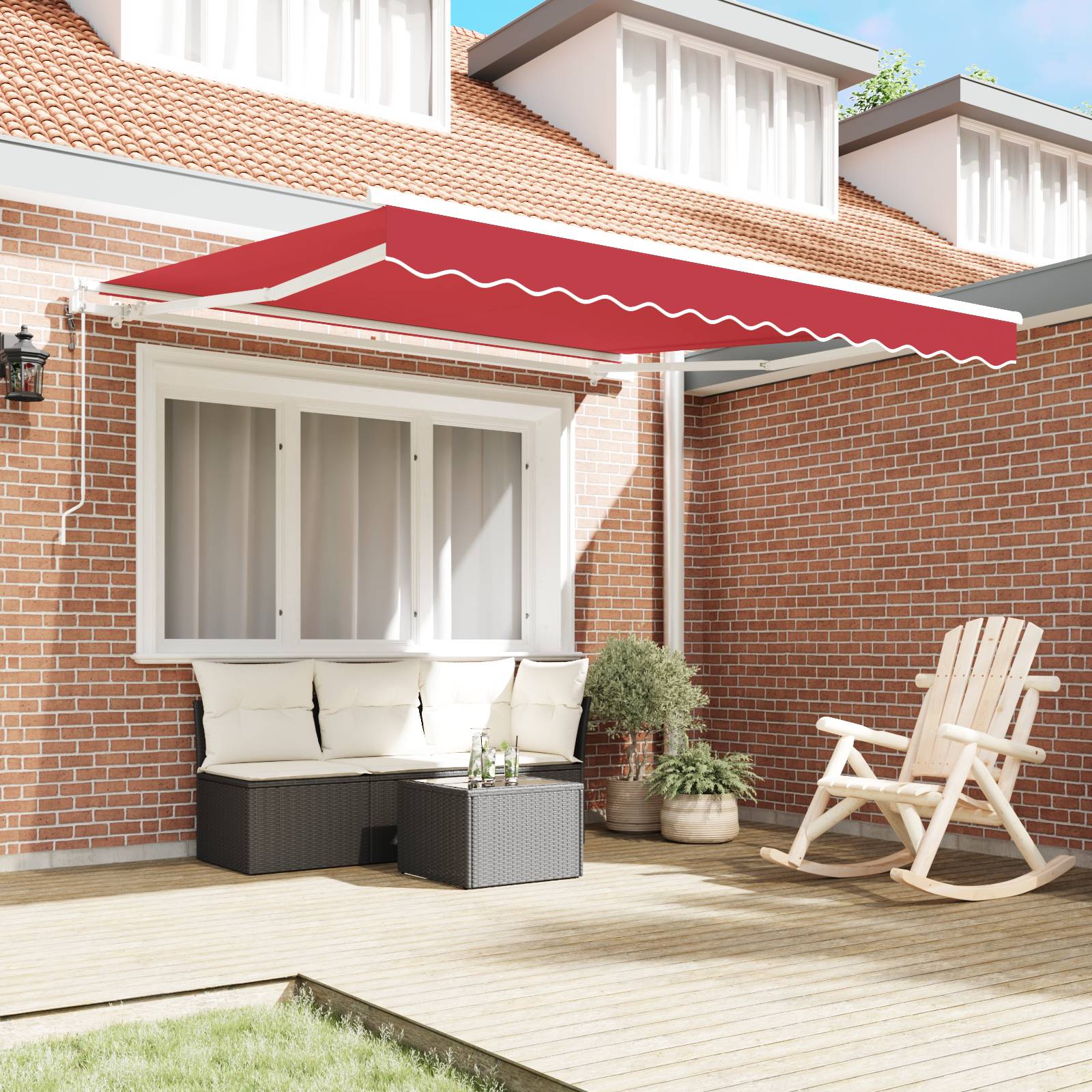 vidaXL Automatische einziehbare Markise Rot 300x250 cm