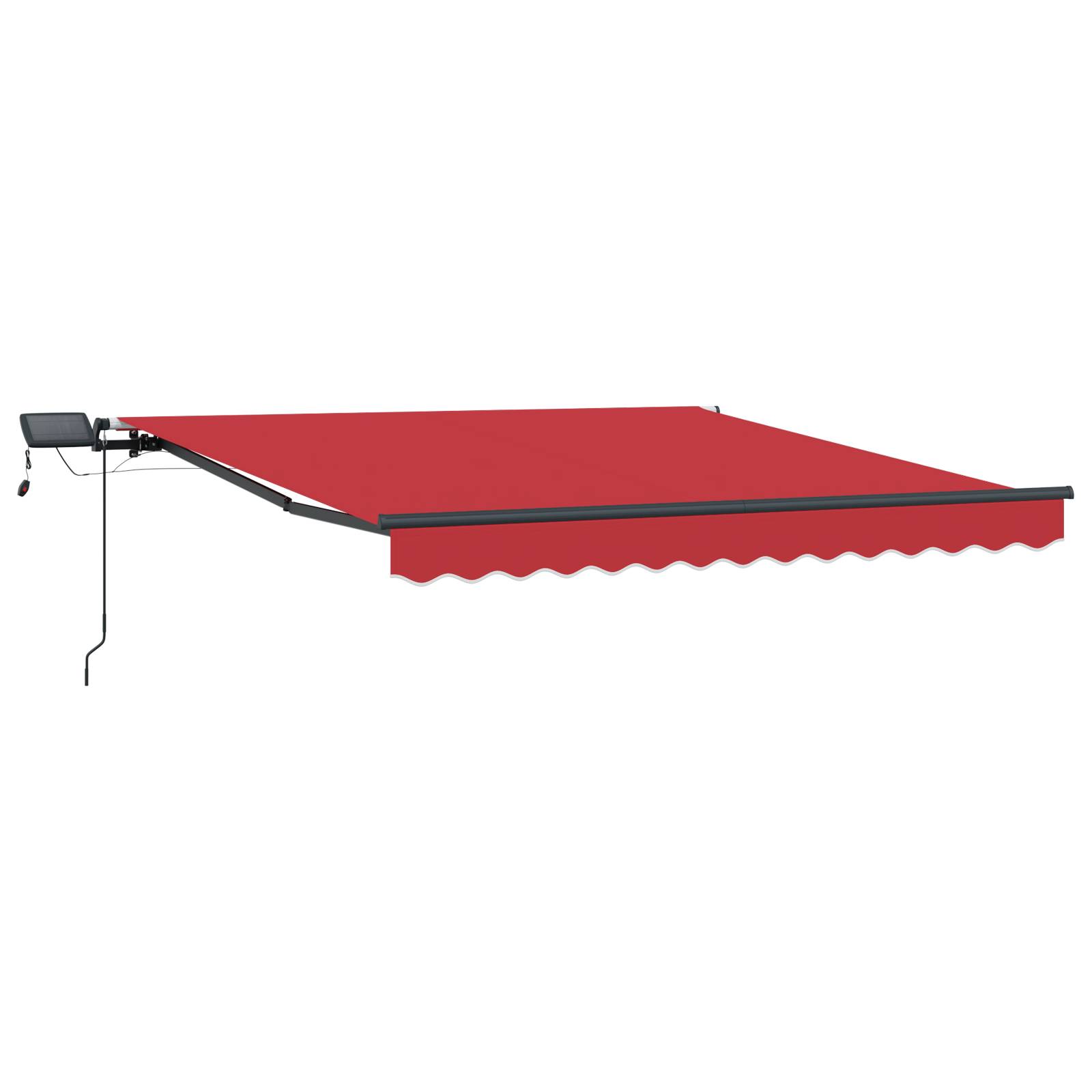 vidaXL manuelle einziehbare Markise mit LED rot 350x250 cm