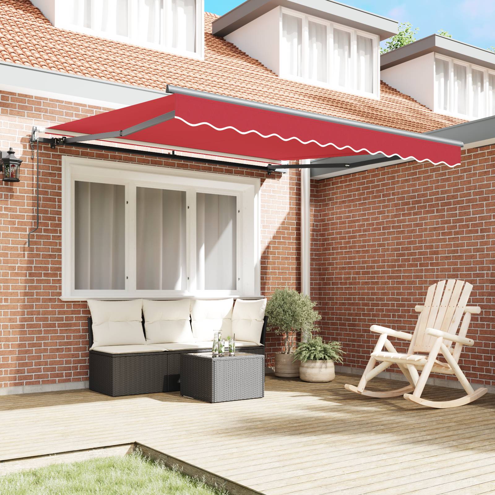 vidaXL Automatische einziehbare Markise Rot 300x250 cm