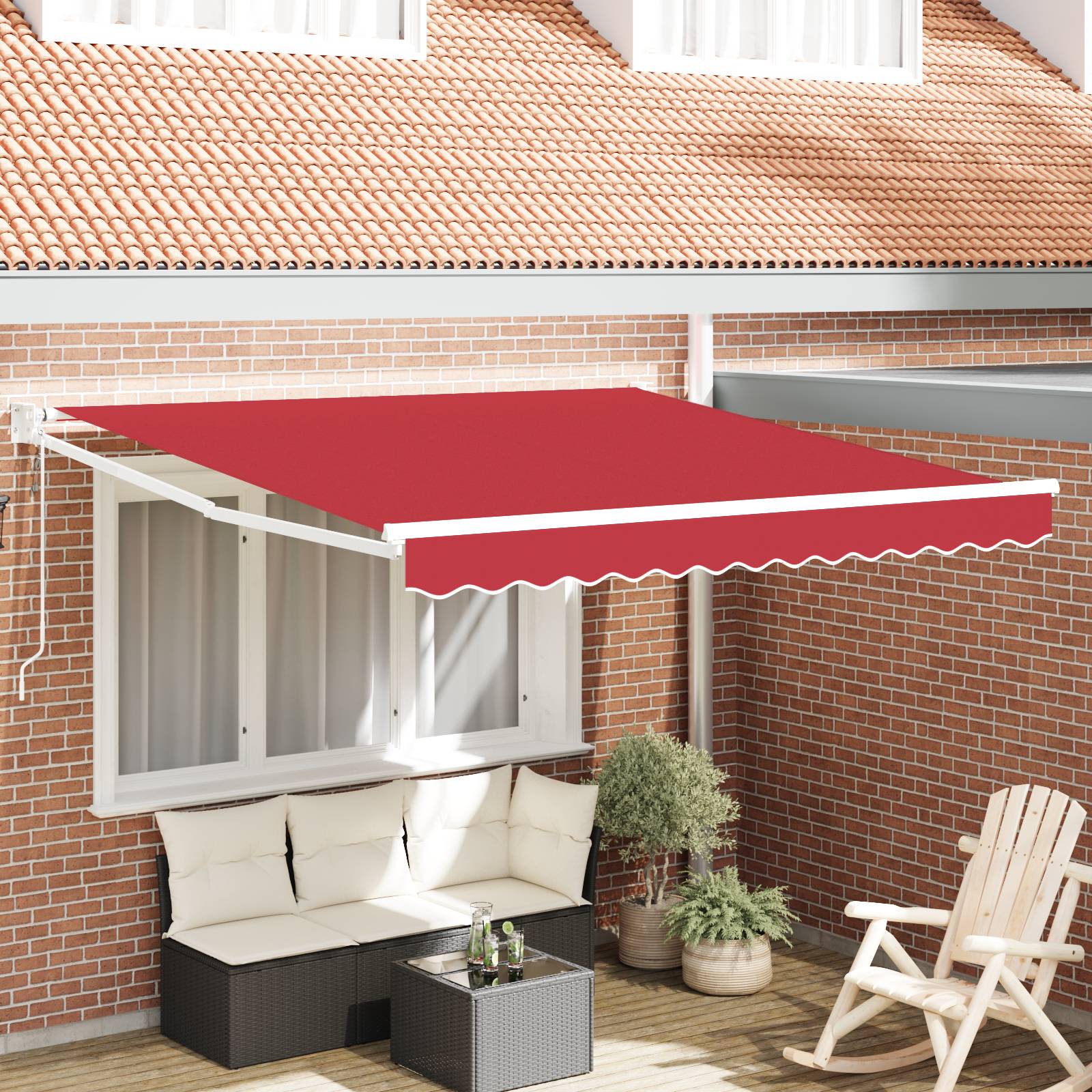 vidaXL automatische einziehbare Markise Rot 300x250 cm