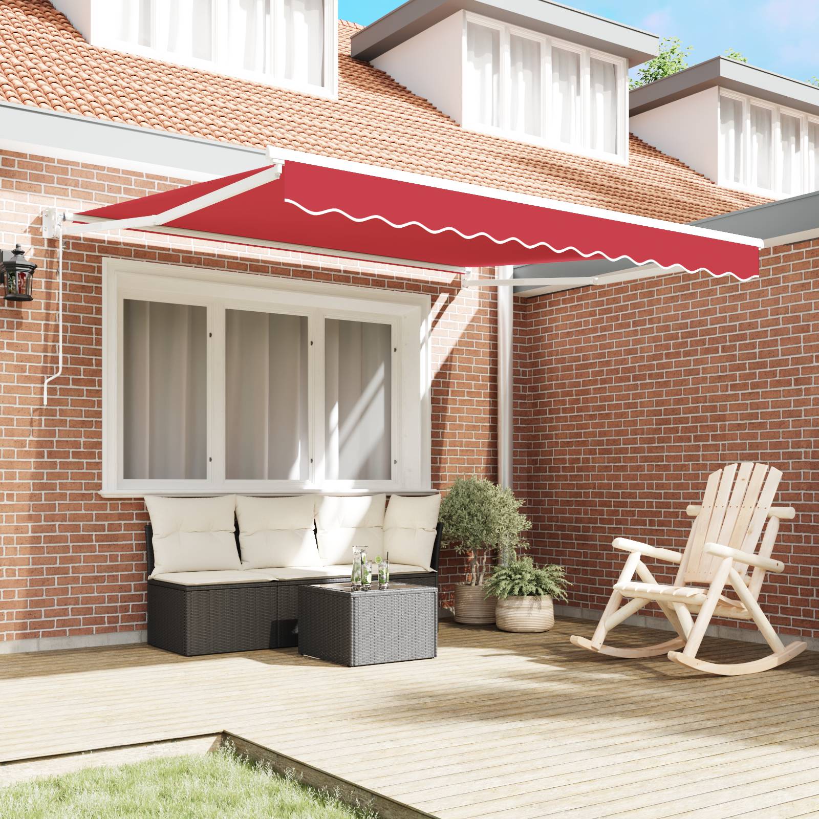 vidaXL automatische einziehbare Markise Rot 300x250 cm