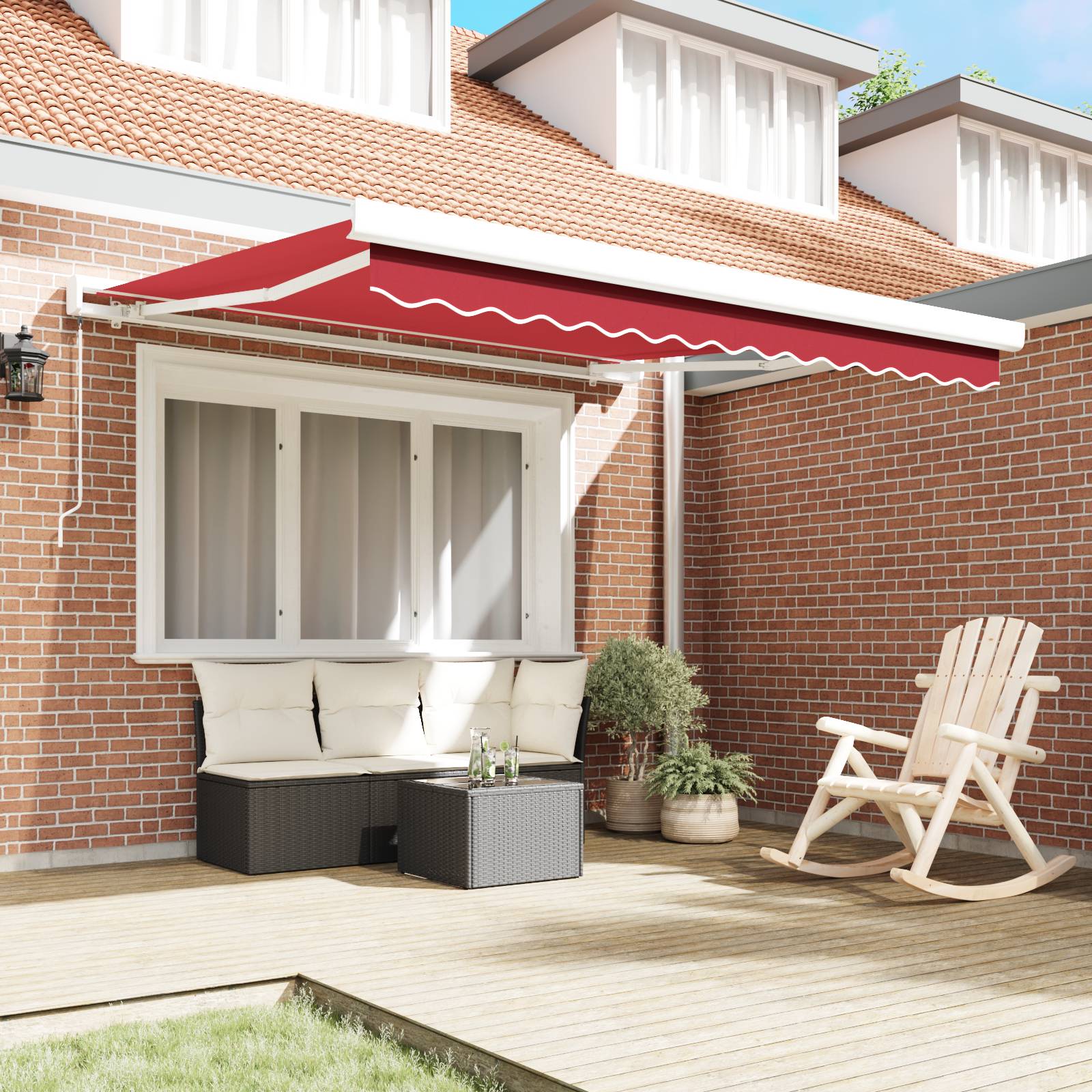 vidaXL Manuelle Ausziehbare Markise Rot 300x250 cm