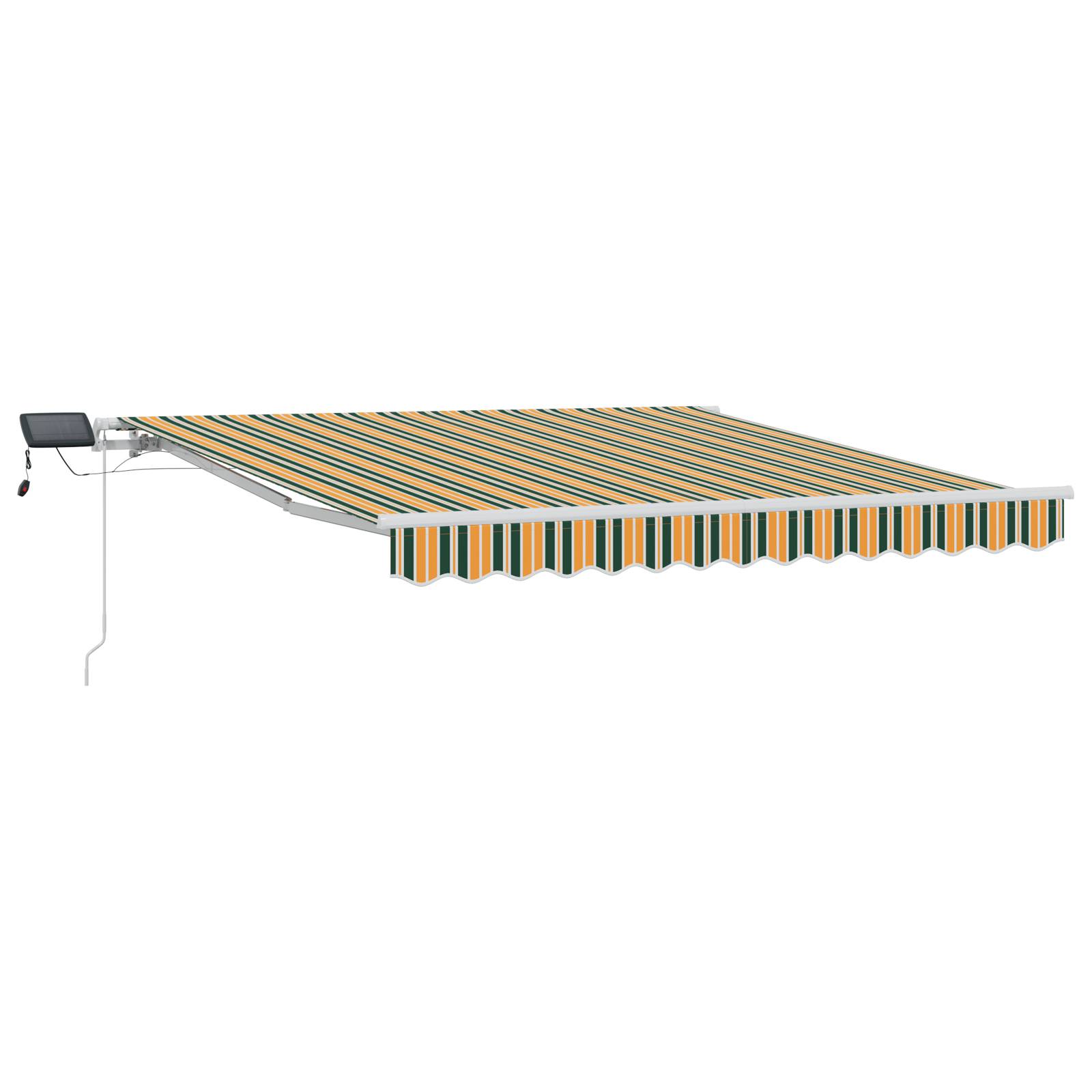 vidaXL manuelle einziehbare Markise mit LED Grün und Gelb 300x250 cm