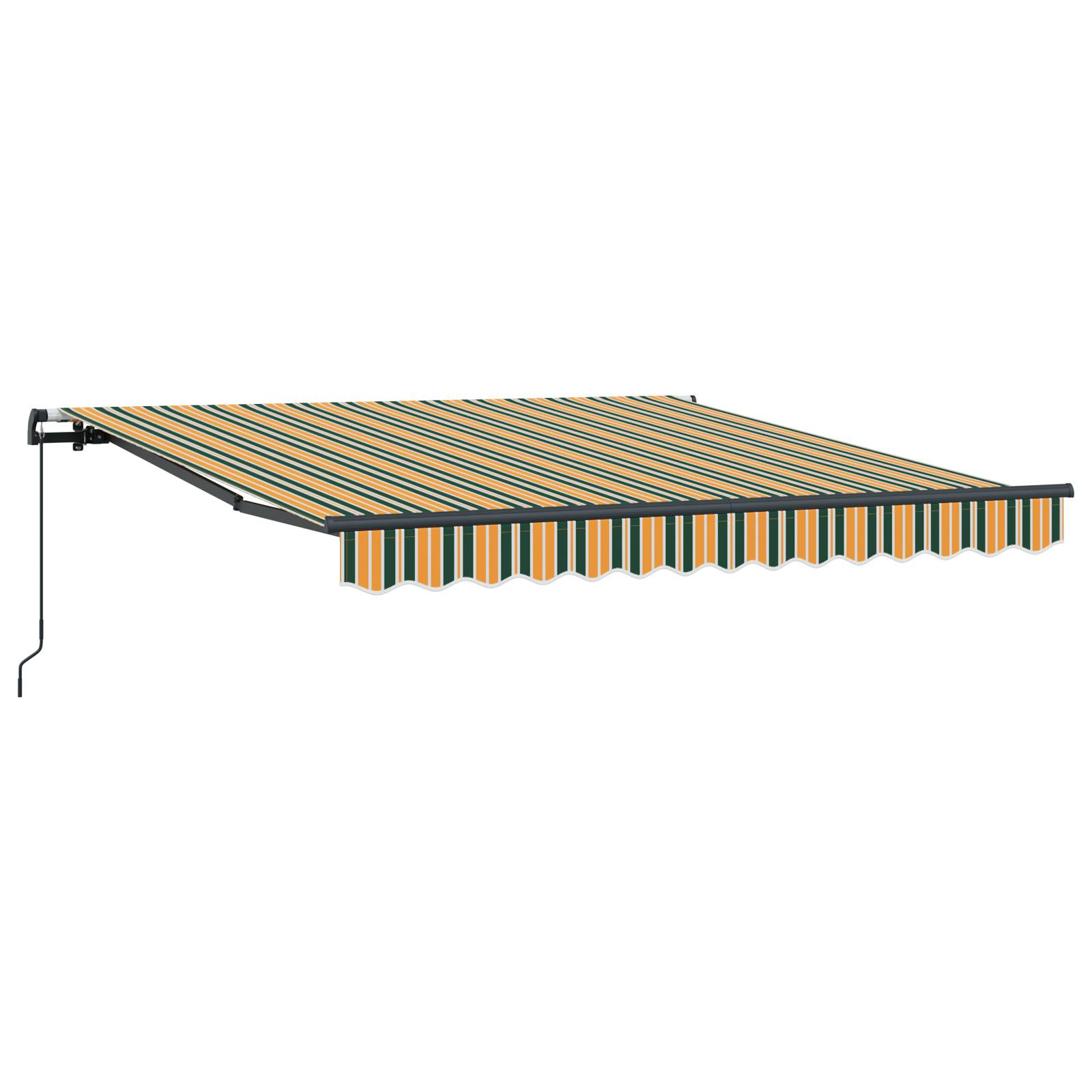 vidaXL Manuelle einziehbare Markise Grün und Gelb 300x250 cm