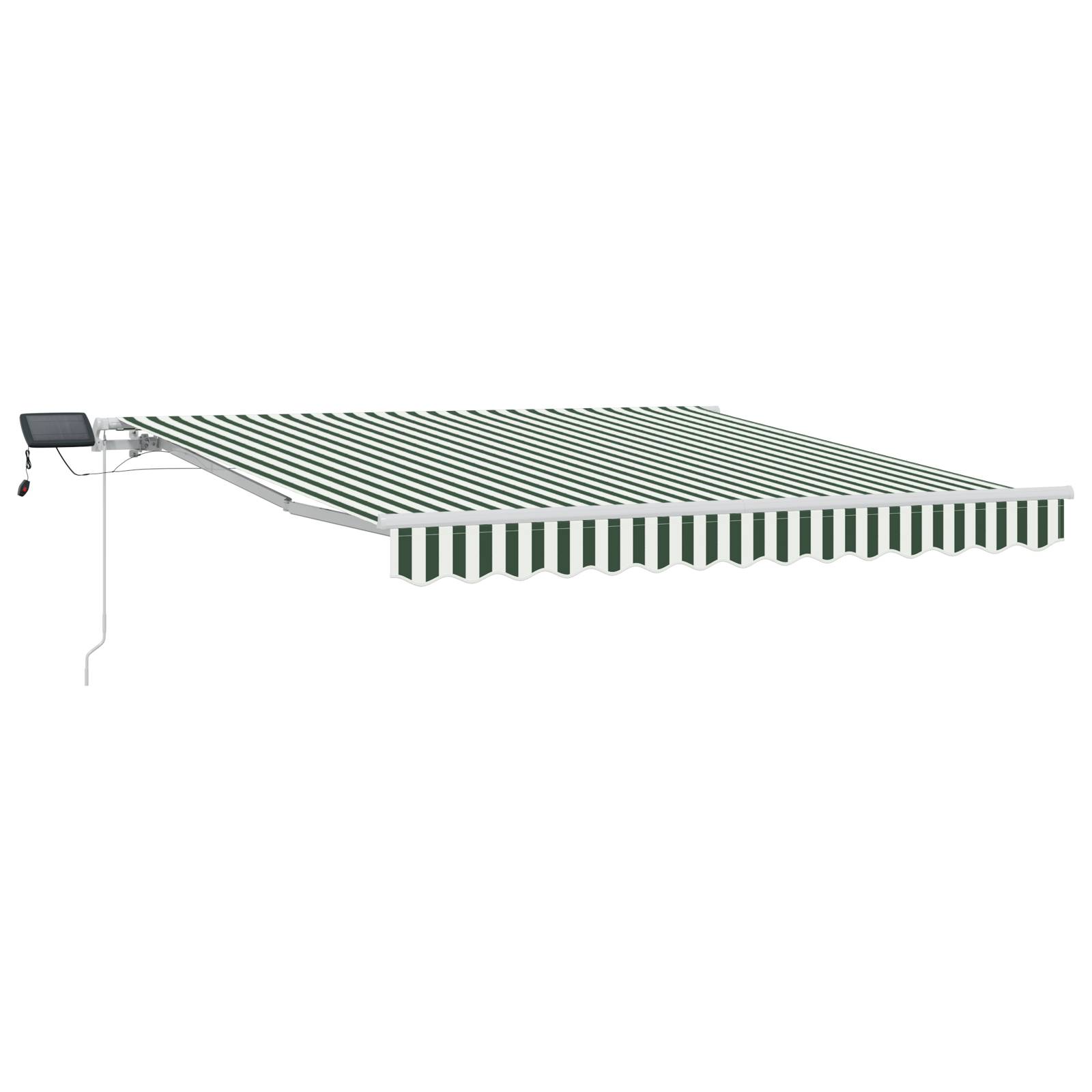 vidaXL Manuelle Einziehbare Markise mit LED in Grün und Weiß 350x250 cm