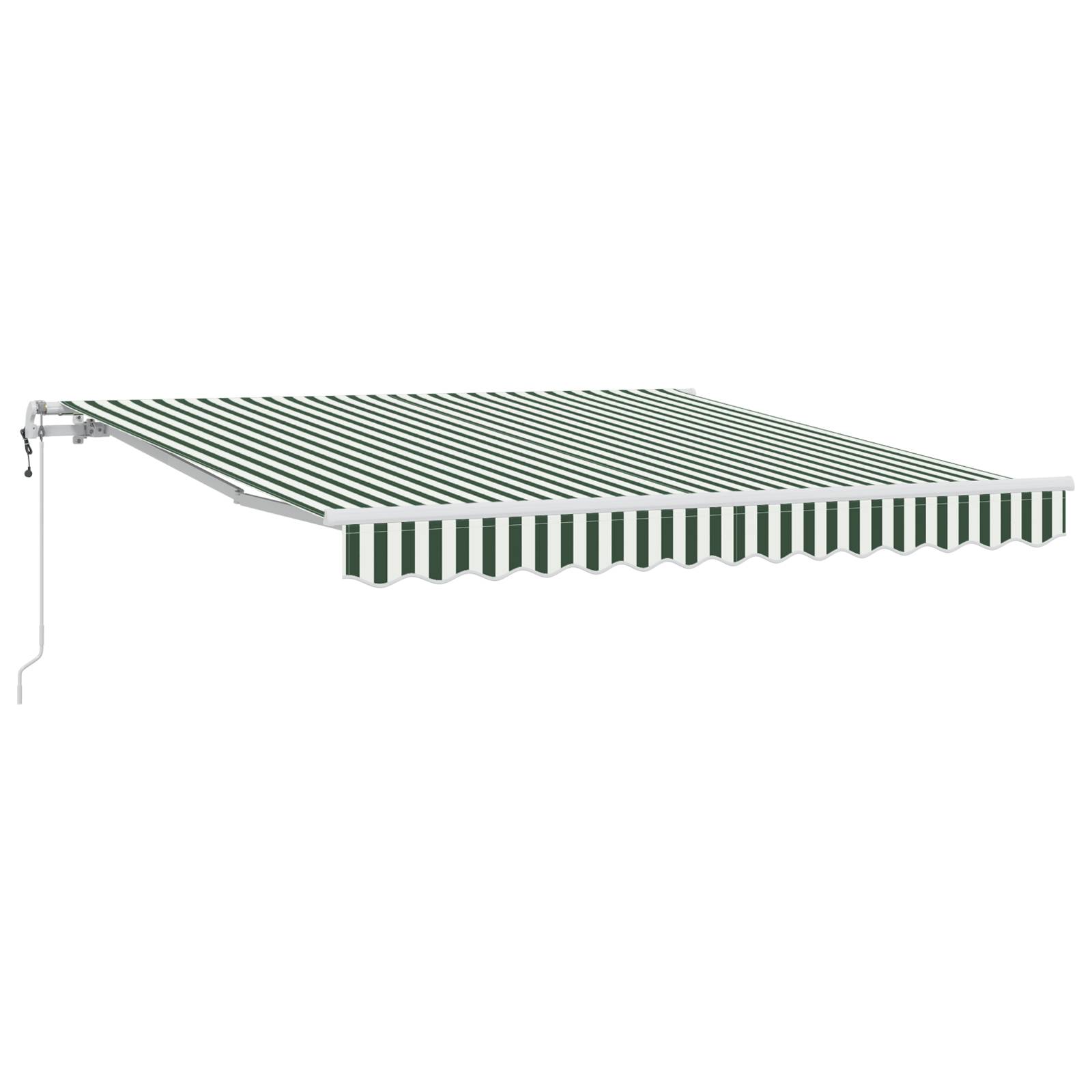 vidaXL automatische einziehbare Markise Grün und Weiß 350x250 cm