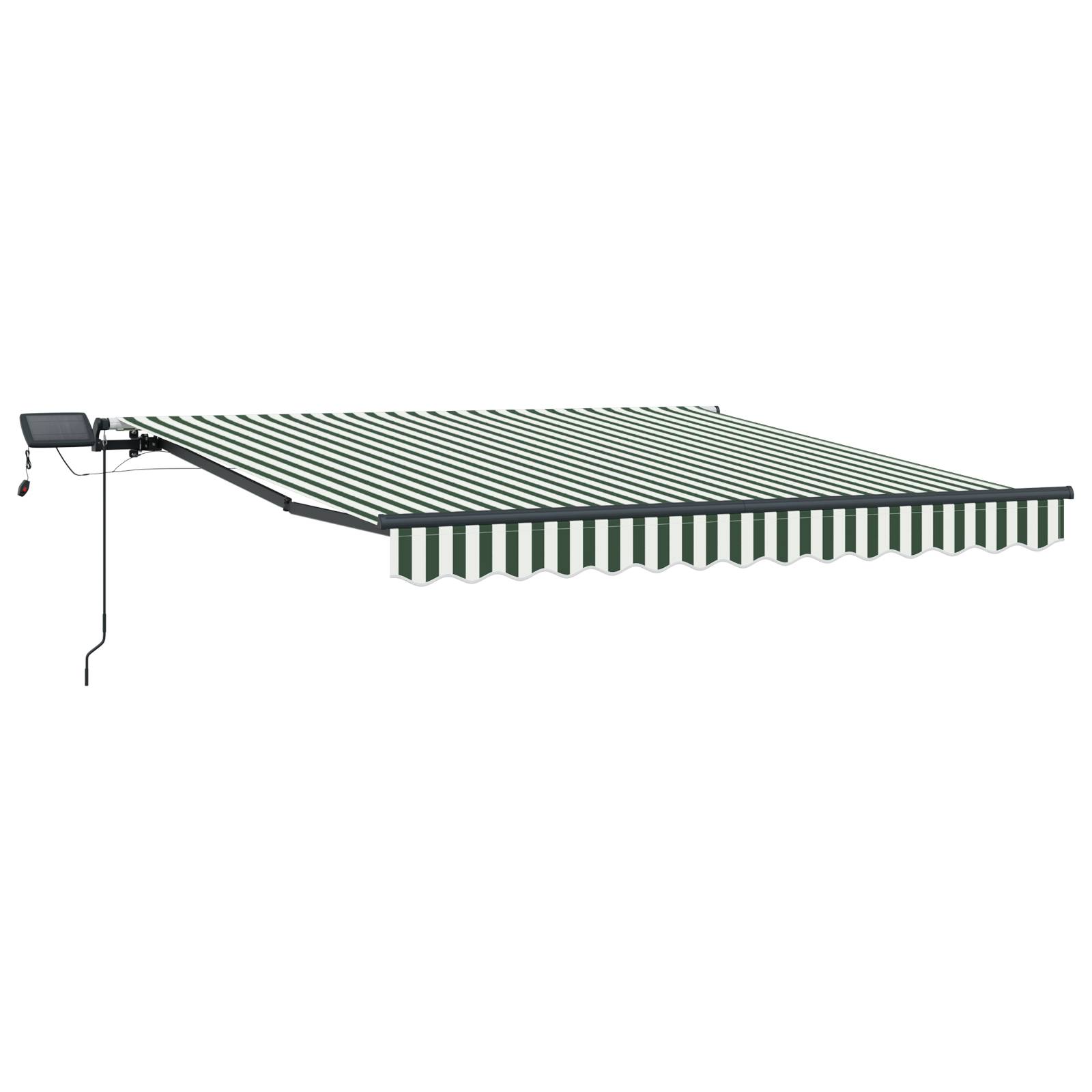 vidaXL Manuelle einziehbare Markise mit LED in Grün und Weiß 300x250 cm