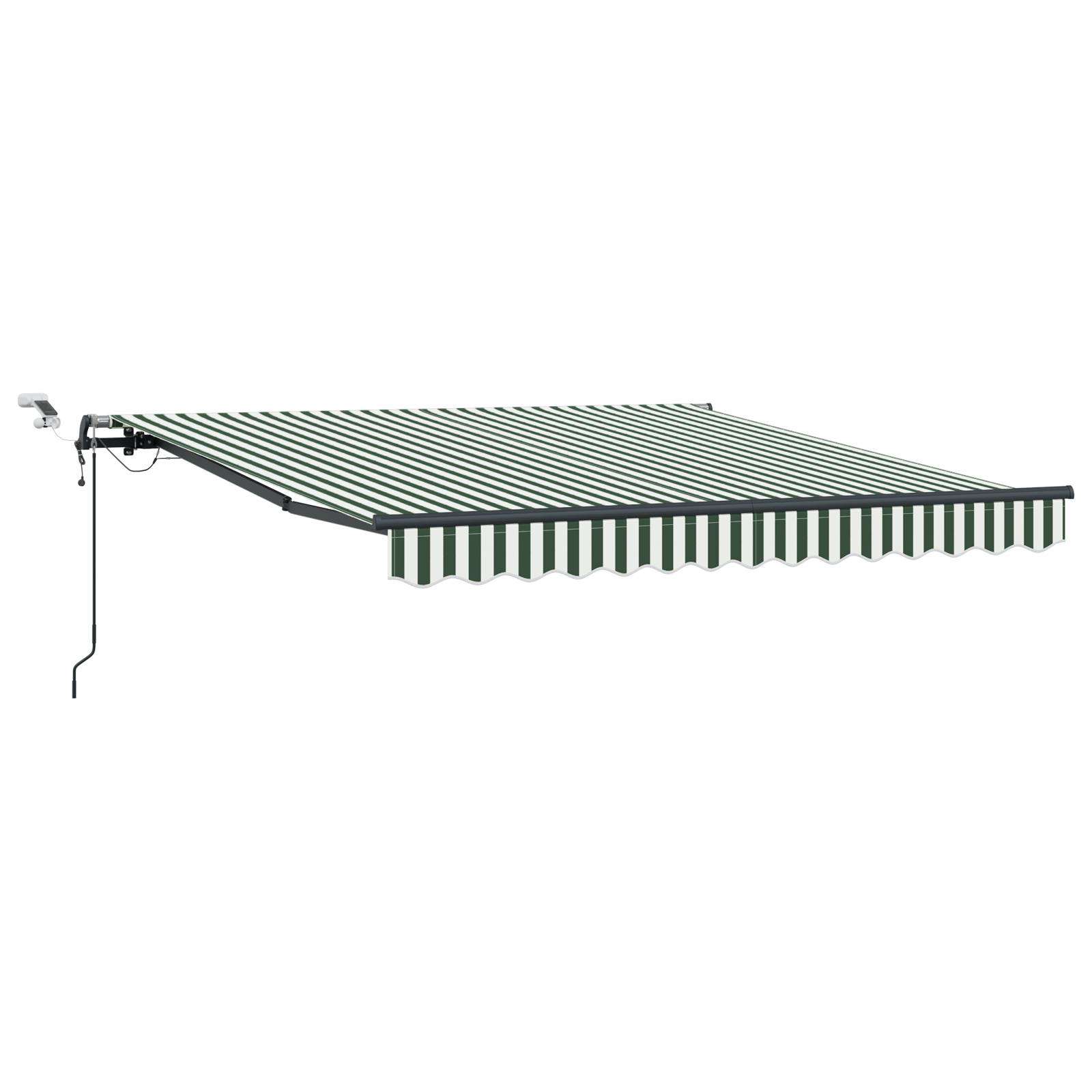 vidaXL Automatische einziehbare Markise mit LED Grün und Weiß 300x250 cm