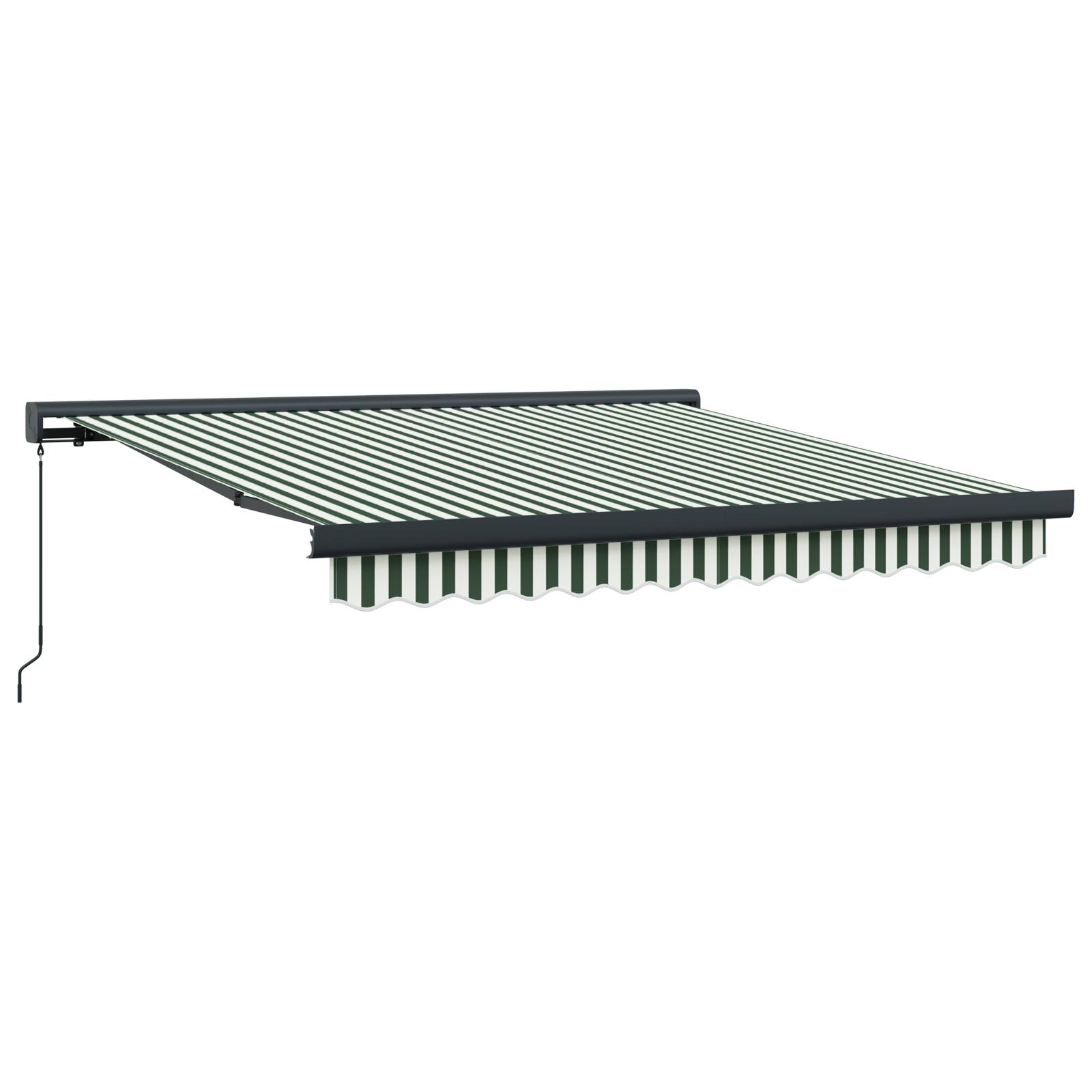 vidaXL Manuelle Einziehbare Markise Grün und Weiß 350x250 cm