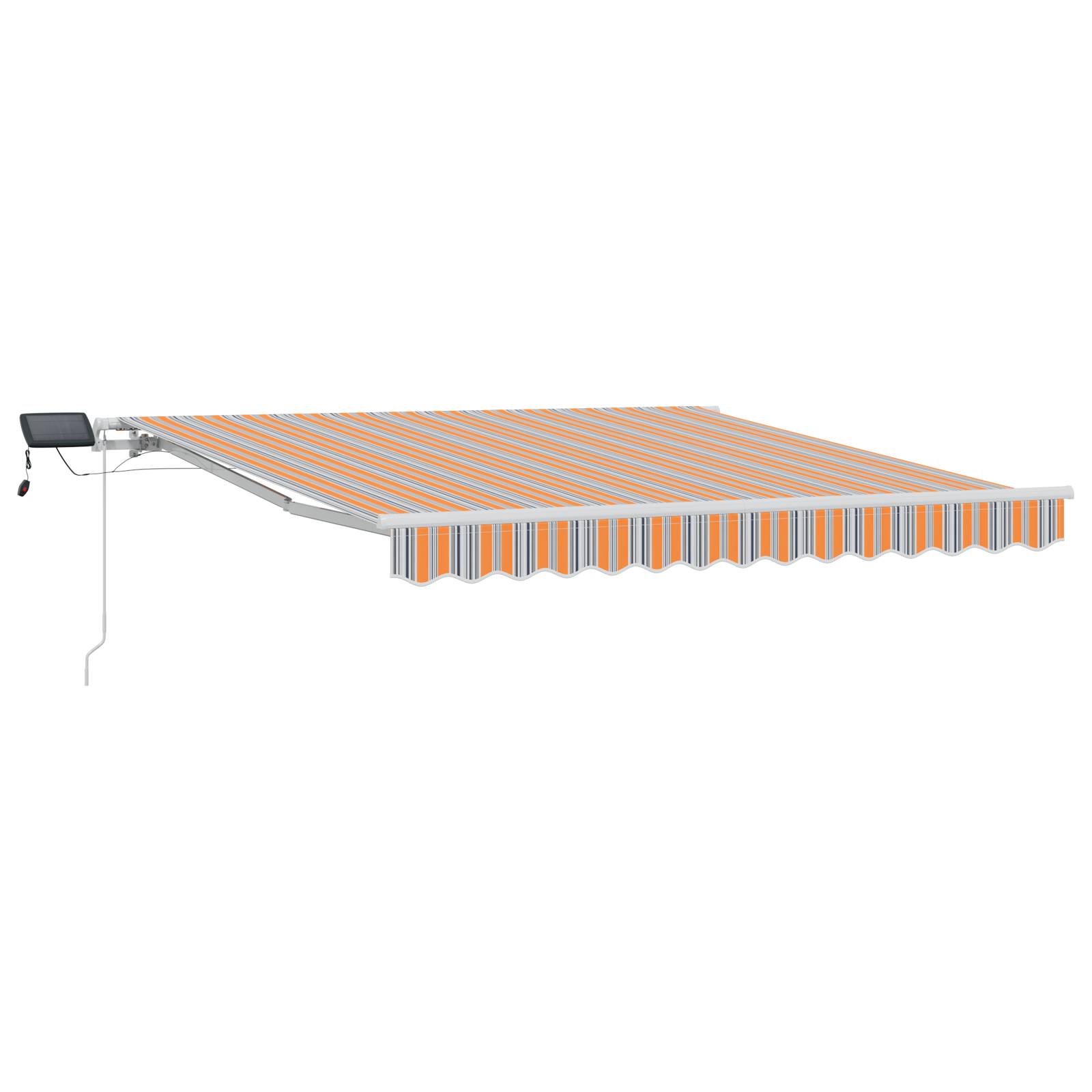 vidaXL Manuelle einziehbare Markise mit LED und buntem Streifen 350x250 cm
