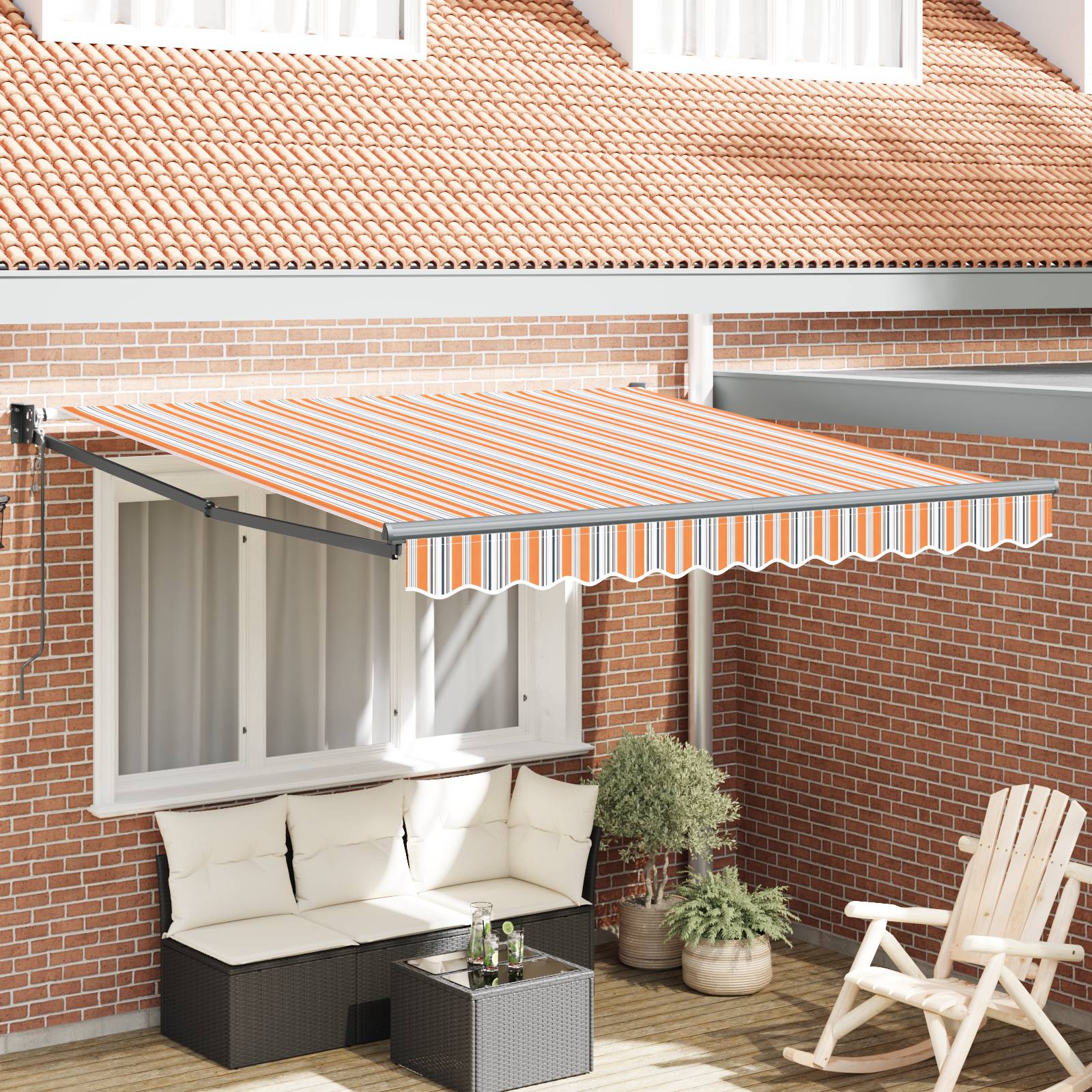 vidaXL Einziehbare Markise Mehrfarbig 300x250 cm Gewebe