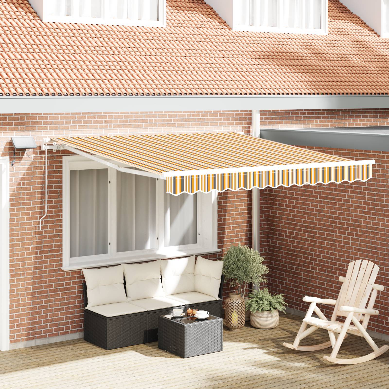 vidaXL Einziehbare Markise with Mehrfarbig 300 x 250 cm Gewebe