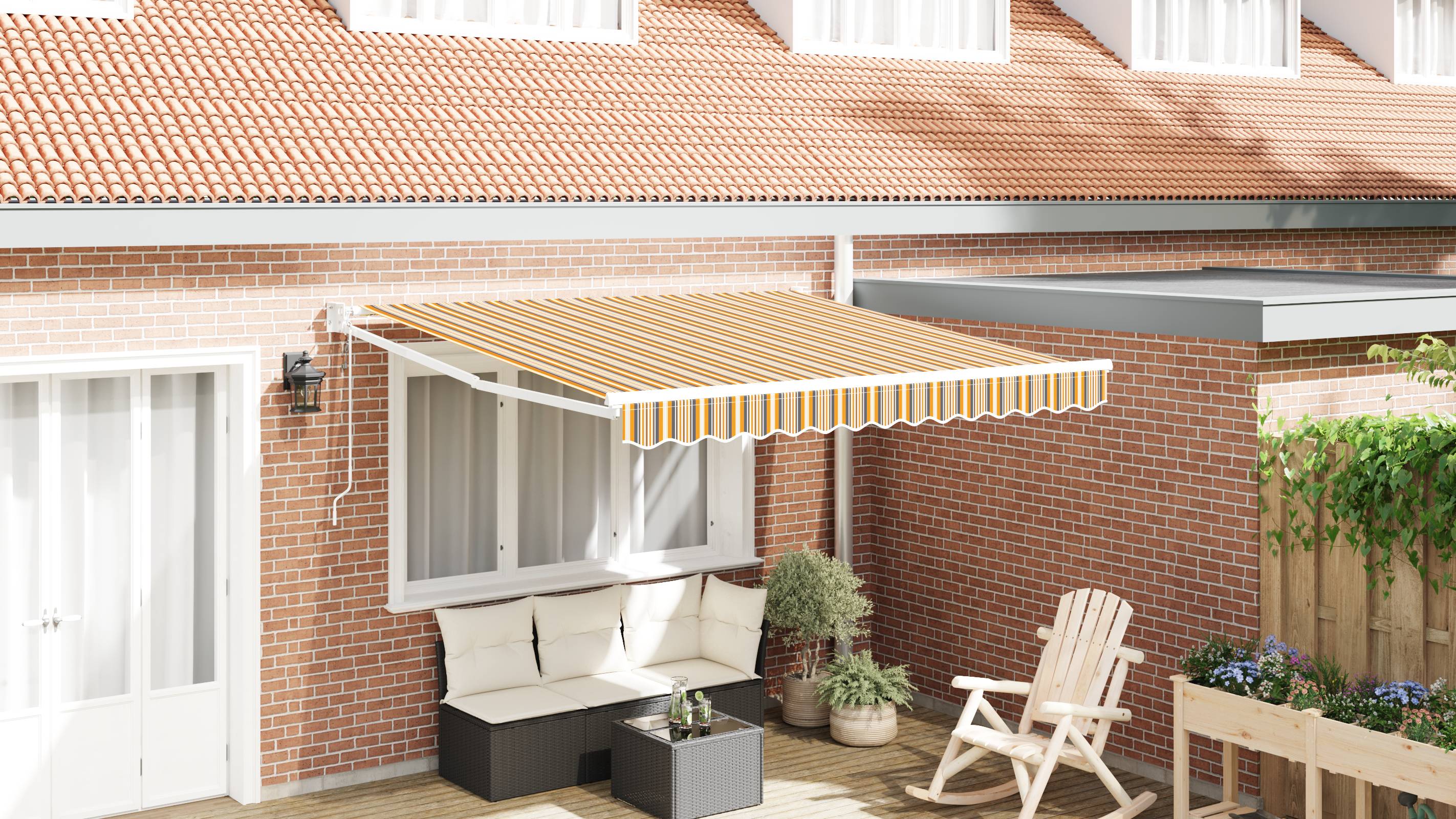 vidaXL Einziehbare Markise Mehrfarbig 300x250 cm Gewebe