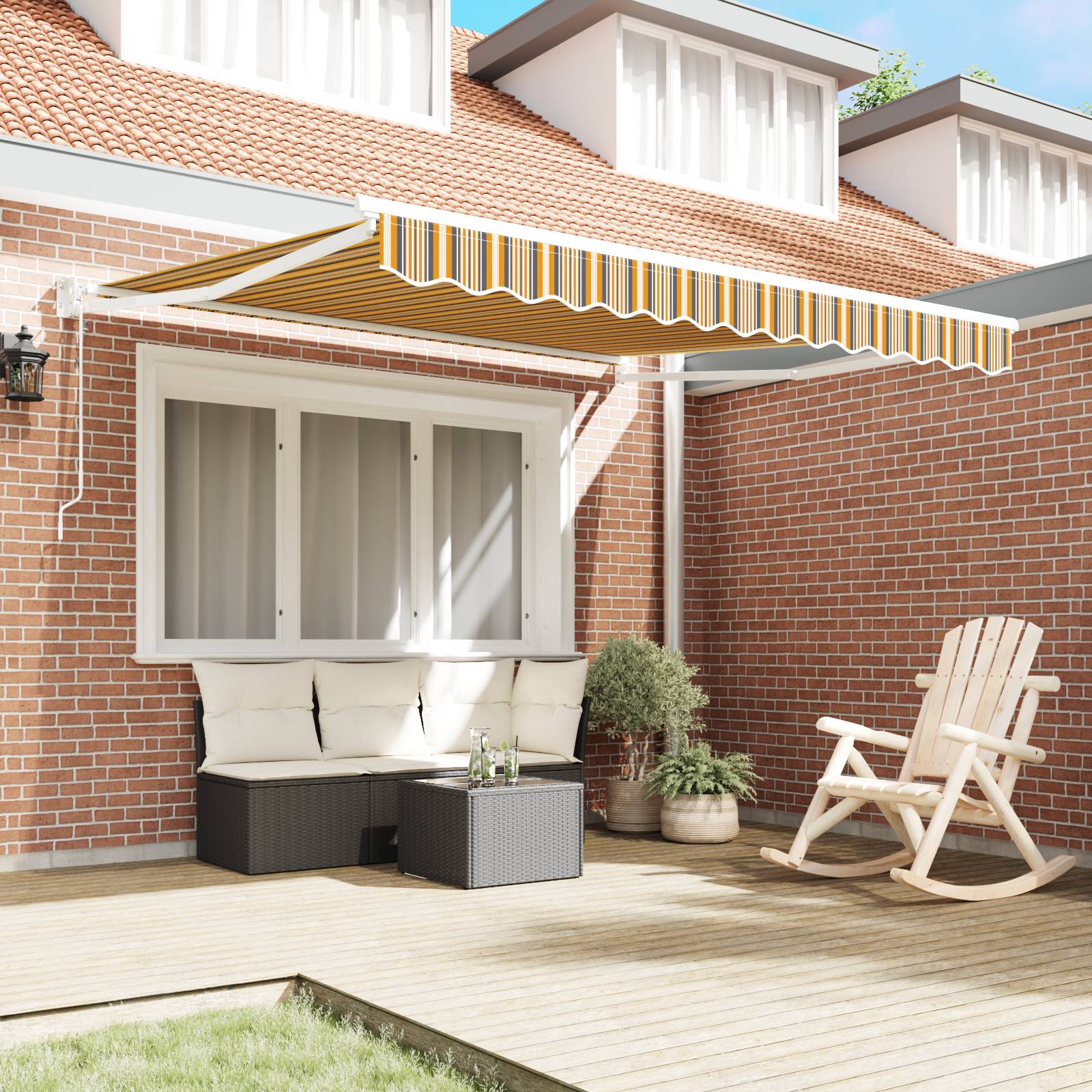vidaXL Einziehbare Markise Mehrfarbig 300x250 cm Gewebe