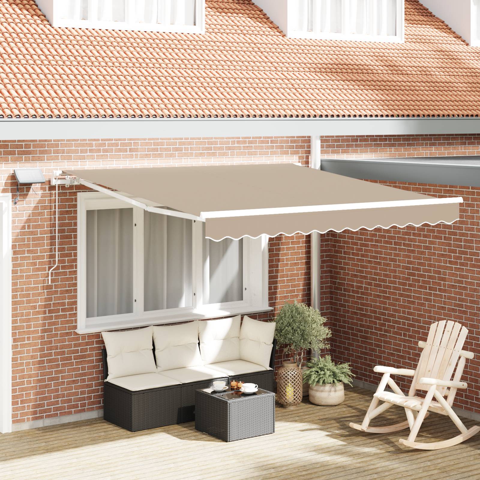 vidaXL manuelle Markise mit LED Beige 350x250 cm