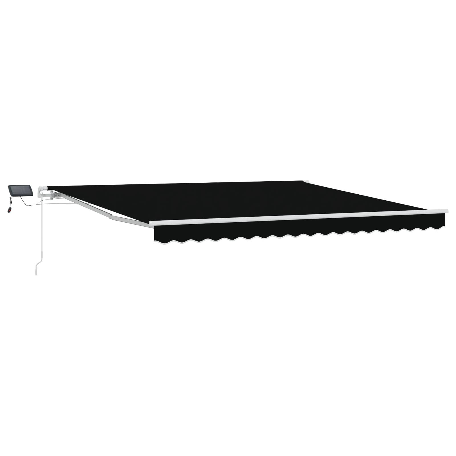 vidaXL manuelle einziehbare Markise mit LED Schwarz 400x300 cm