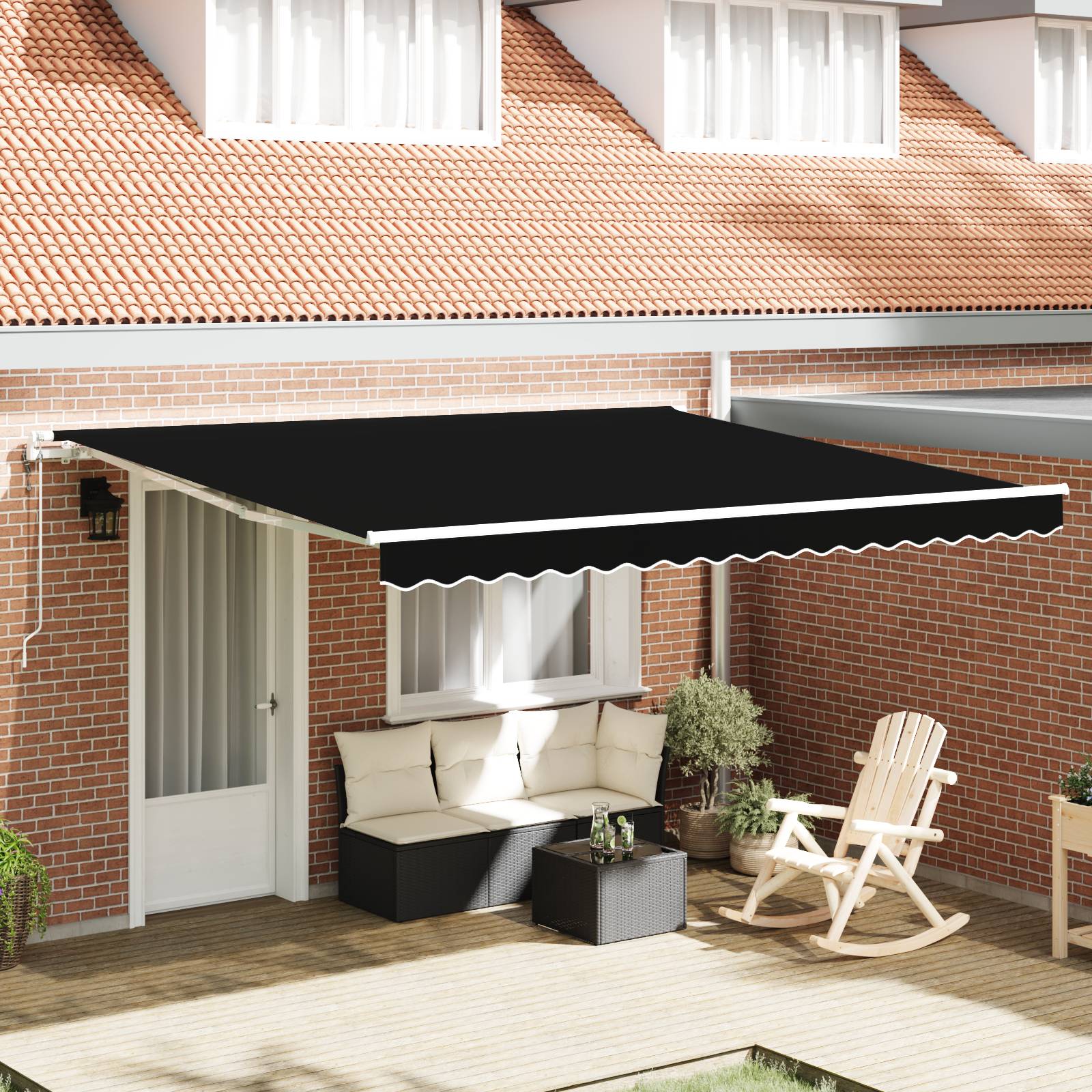 vidaXL Automatische einziehbare Markise Schwarz 400x300 cm