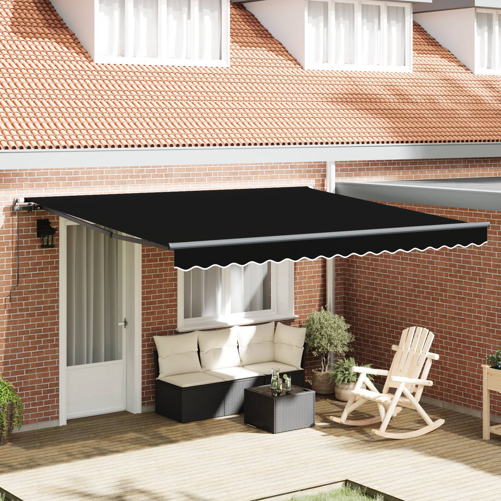 vidaXL manuelle einziehbare Markise Schwarz 400x300 cm