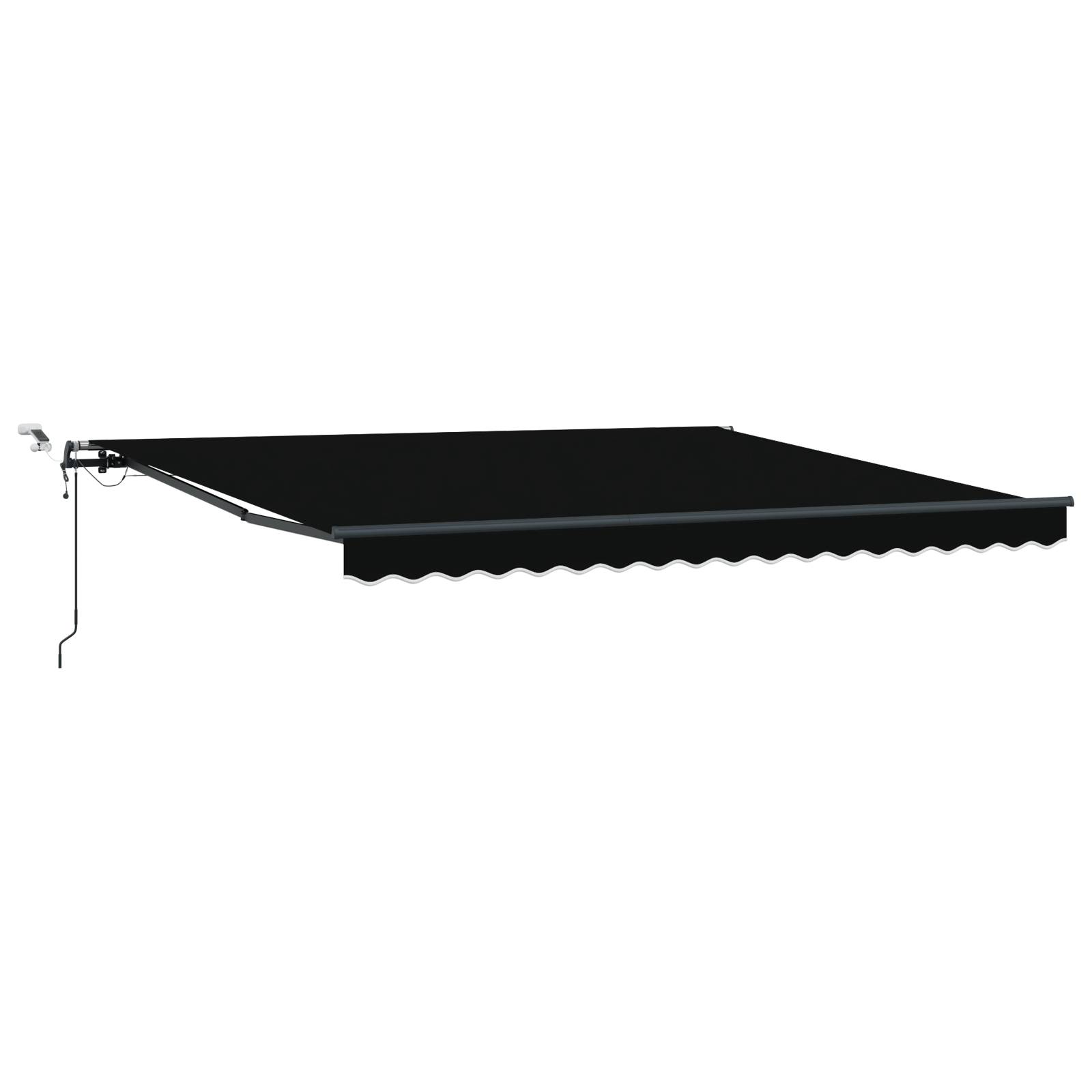 vidaXL Automatische einziehbare Markise mit LED Schwarz 400x300 cm