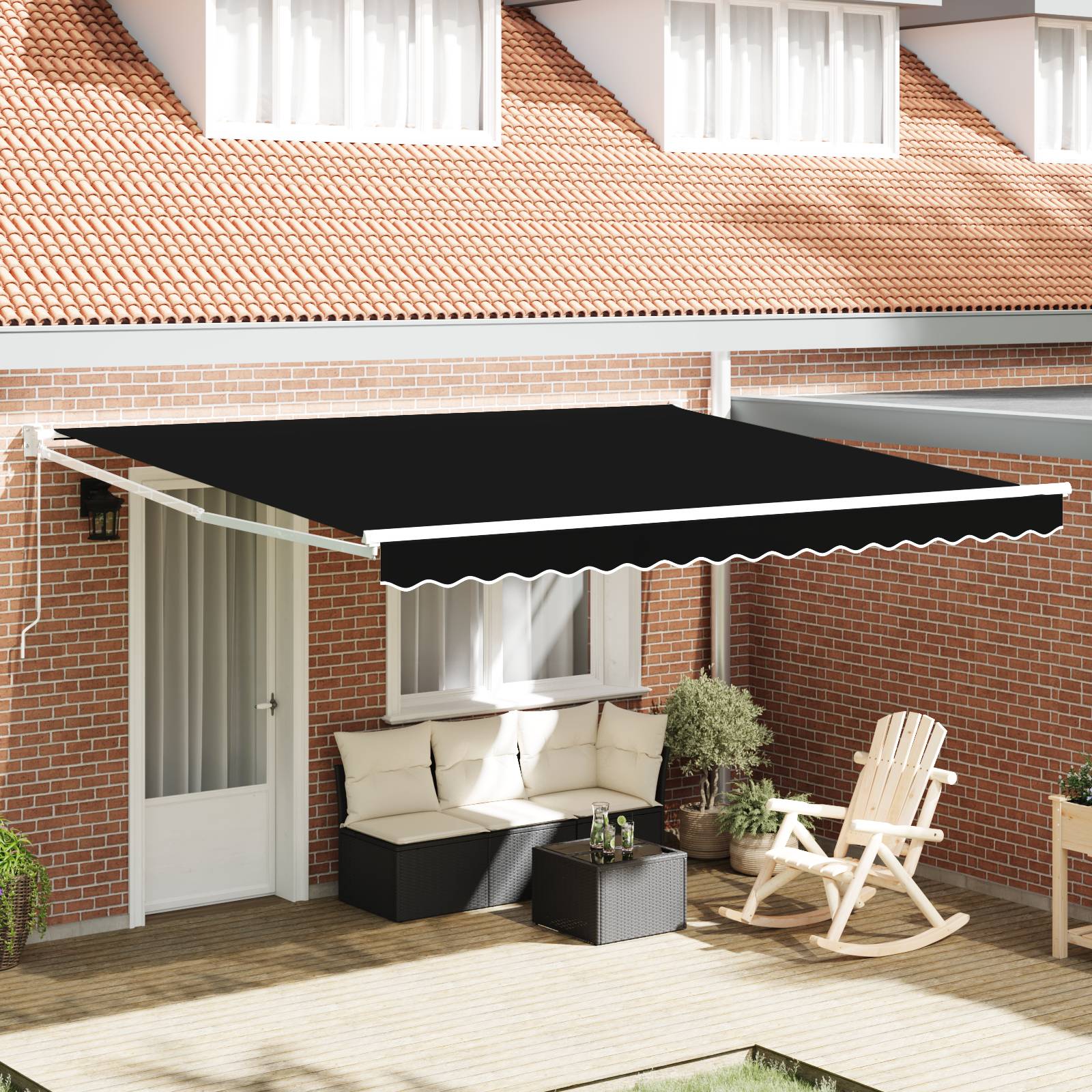 vidaXL manuelle einziehbare Markise Schwarz 400x300 cm