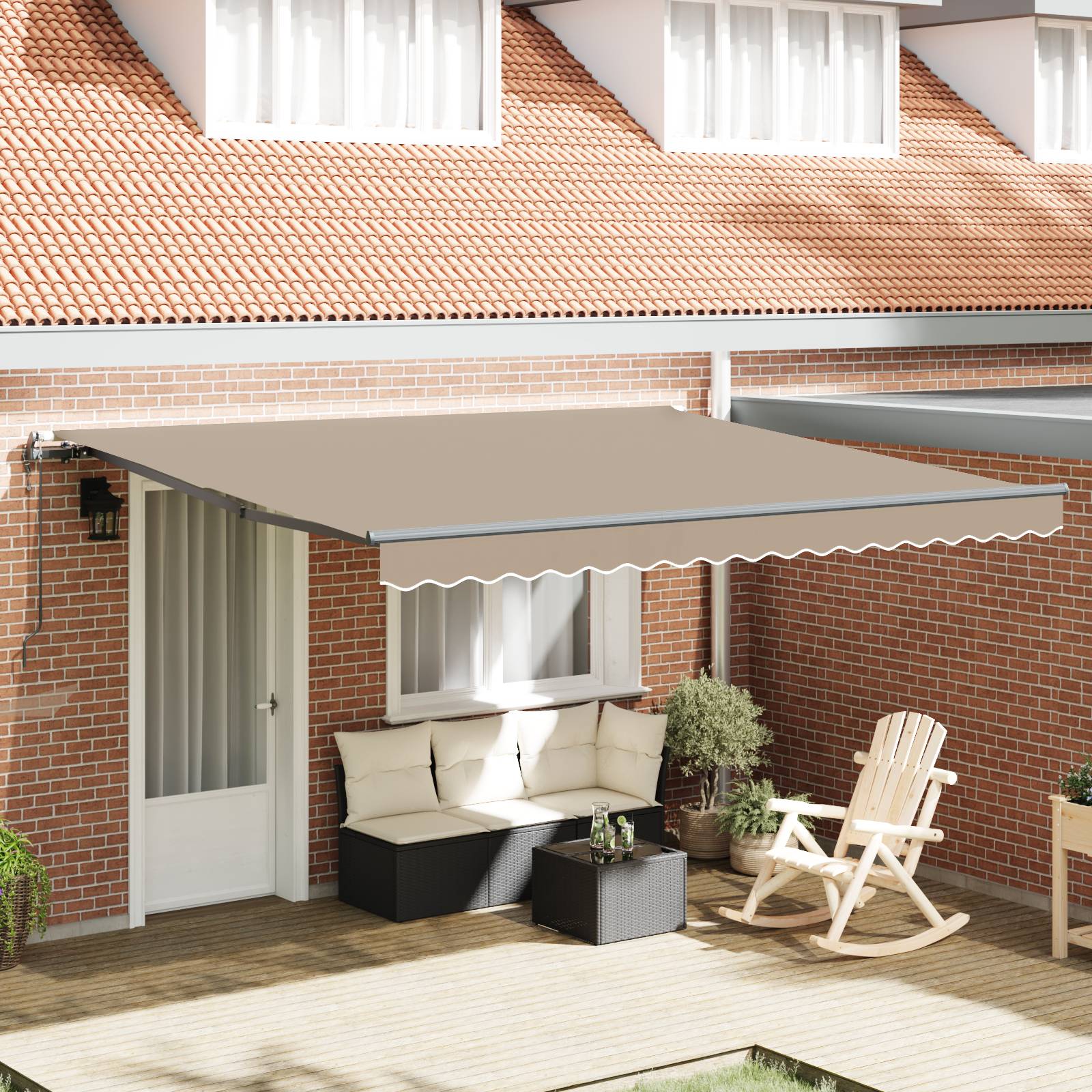 vidaXL Automatische Einziehbare Markise Beige 400x350 cm