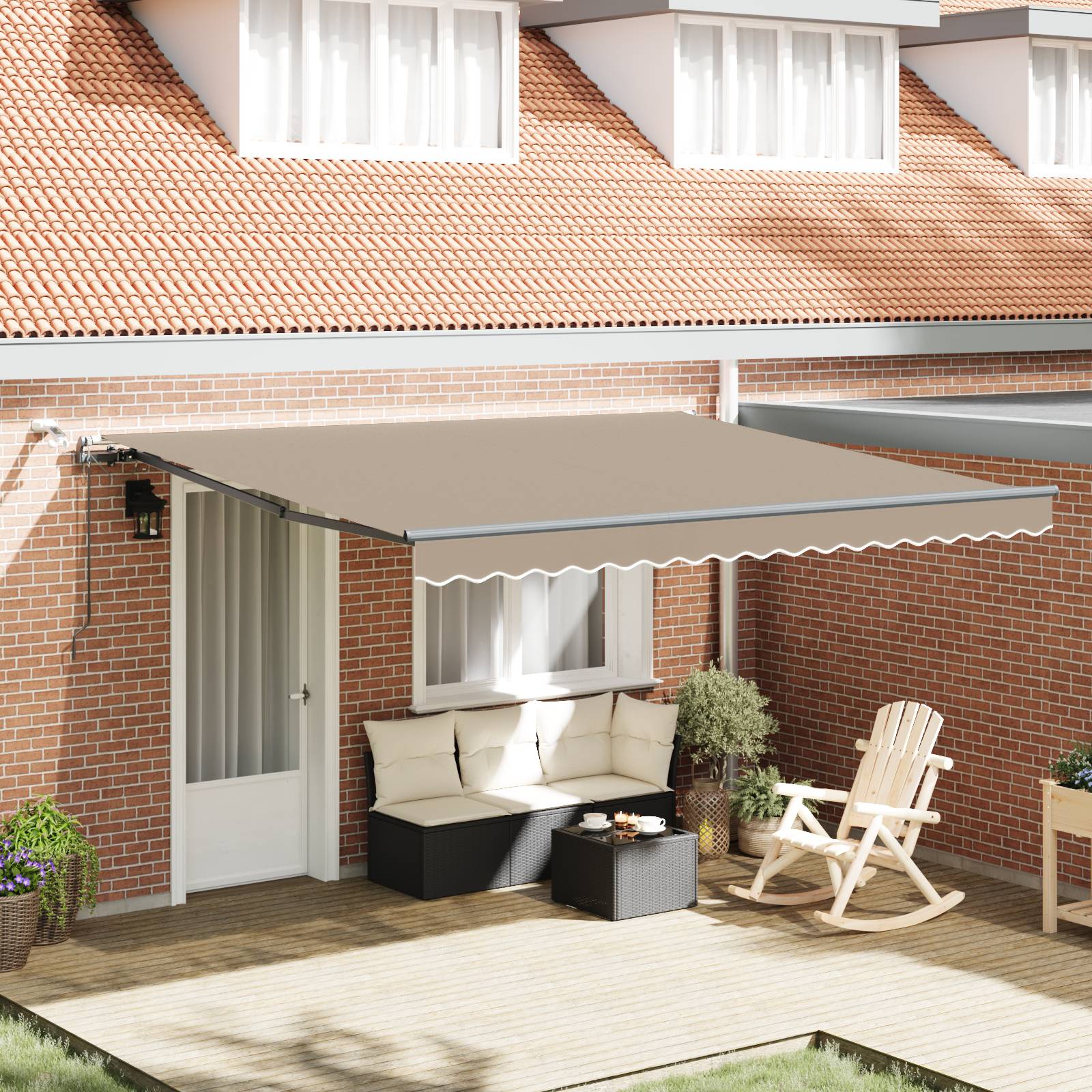 vidaXL Automatische einziehbare Markise mit LED Beige 400x300 cm