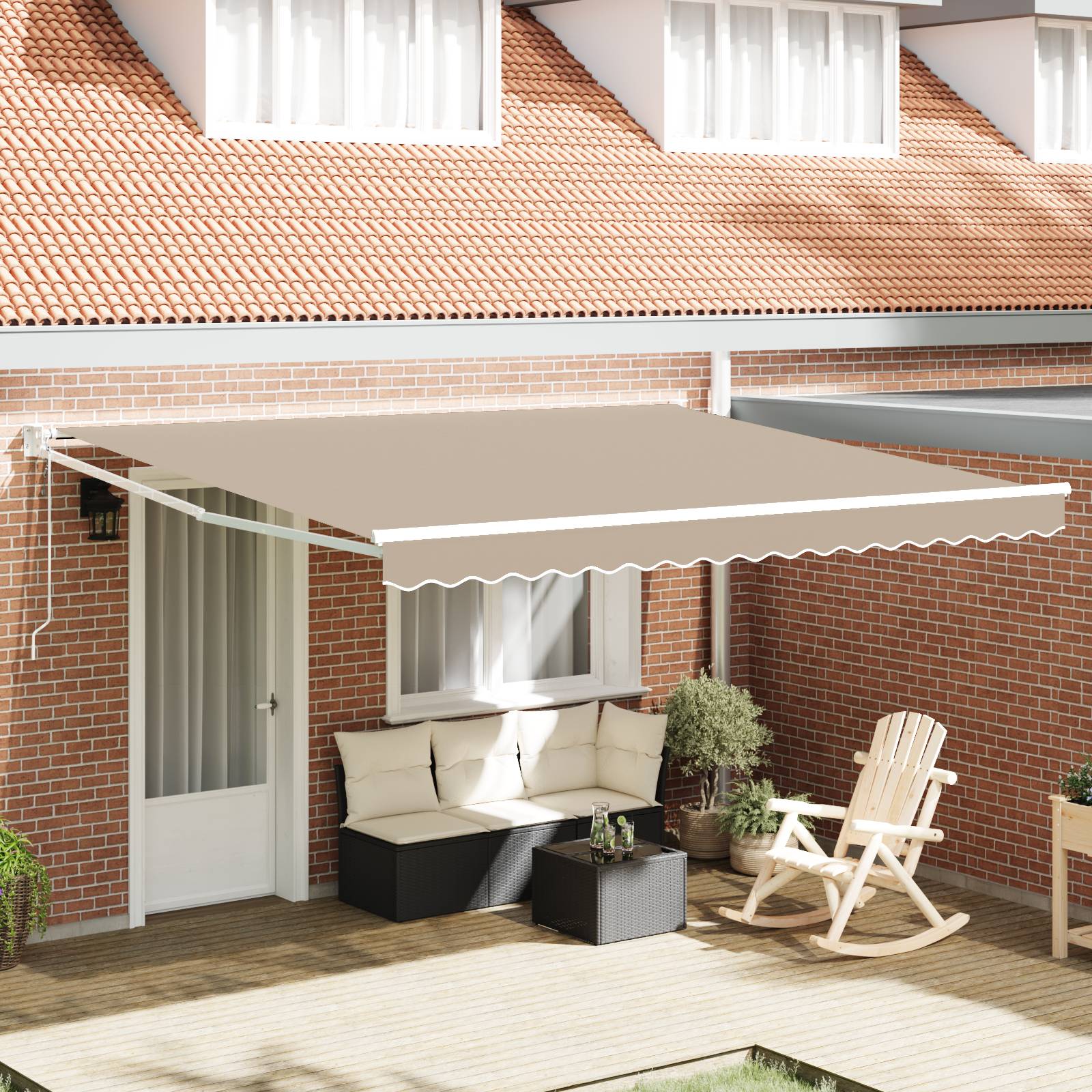 vidaXL Automatische Einziehbare Markise Beige 400x300 cm