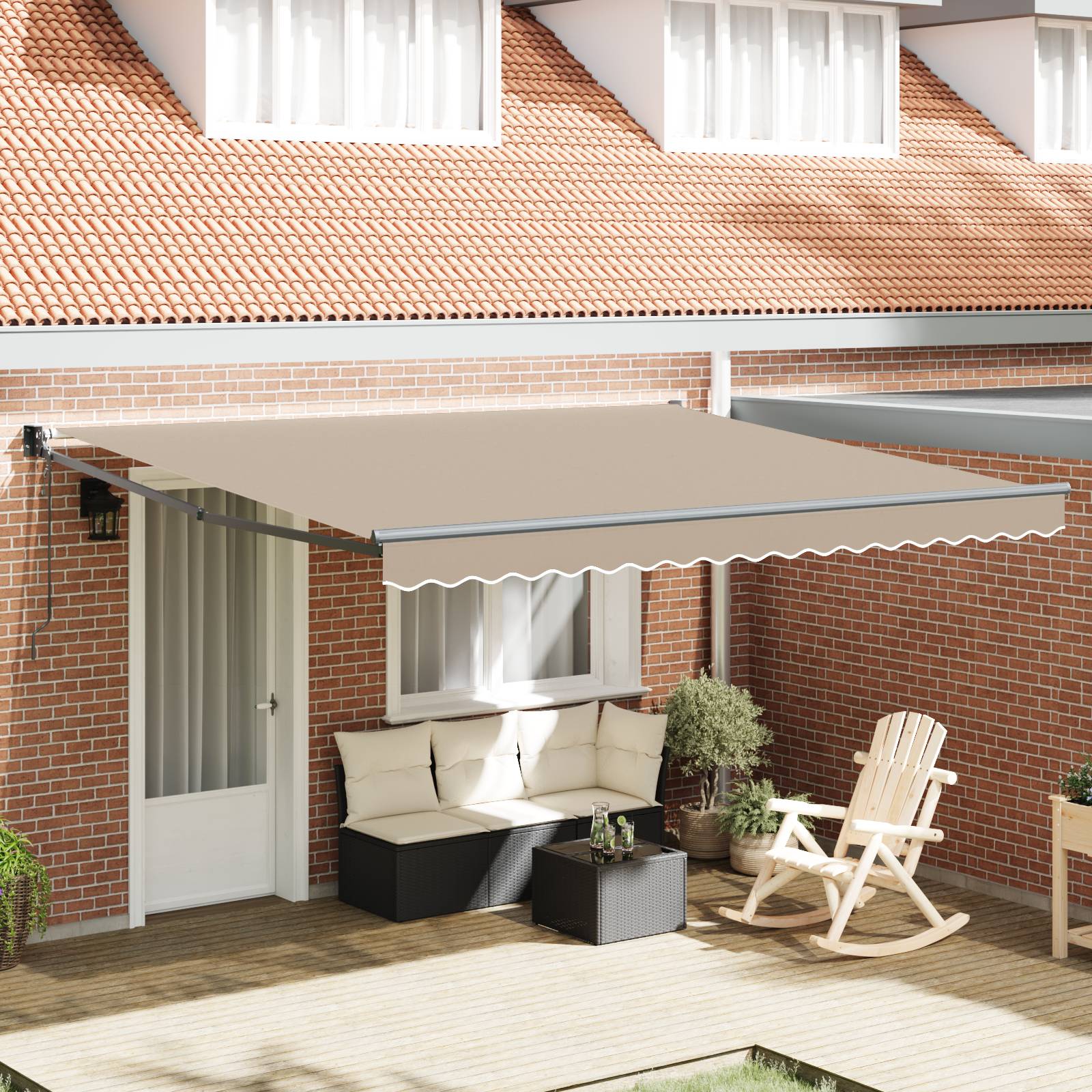 vidaXL Automatische Einziehbare Markise Beige 400x300 cm