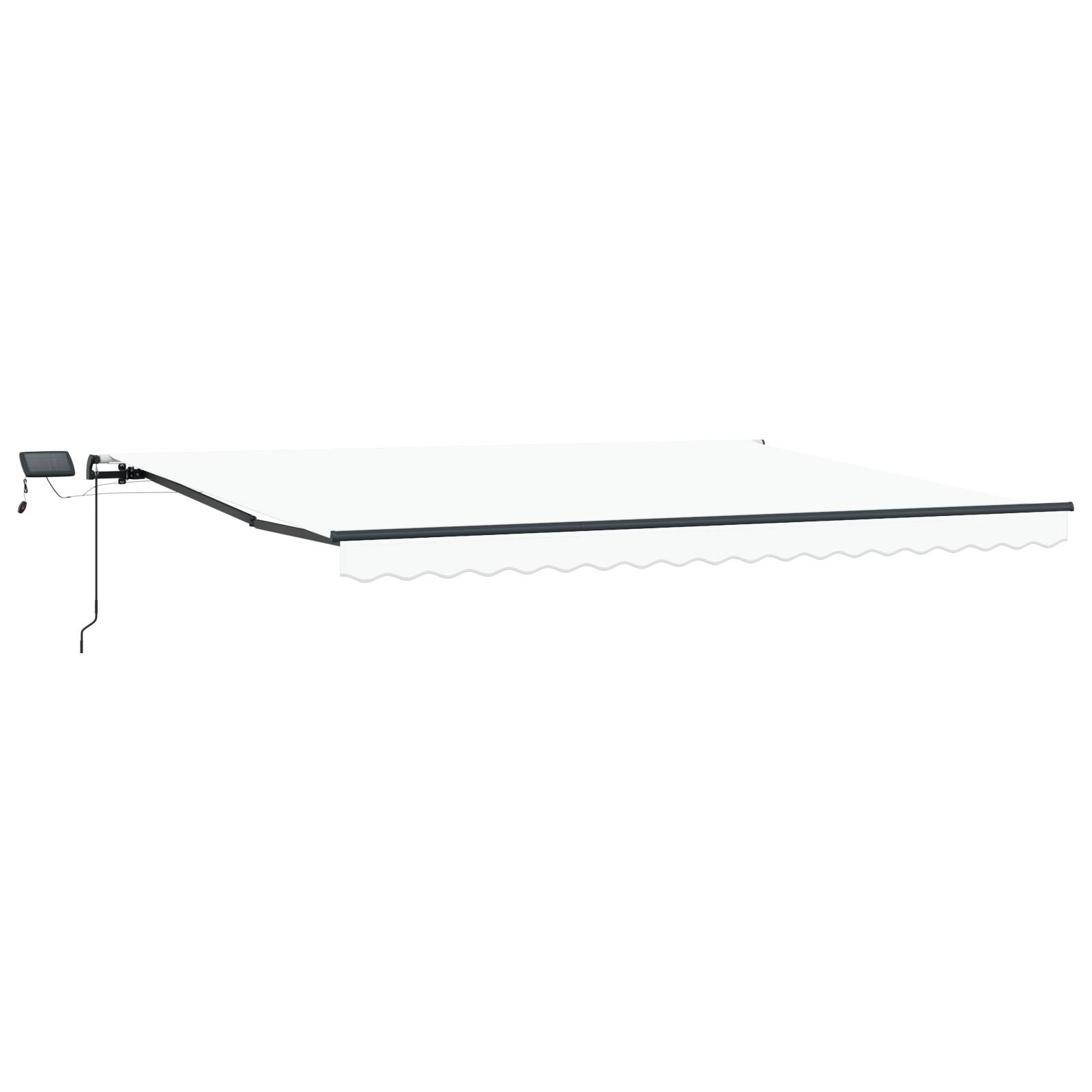 vidaXL manuelle einziehbare Markise mit LED Weiß 400x300 cm