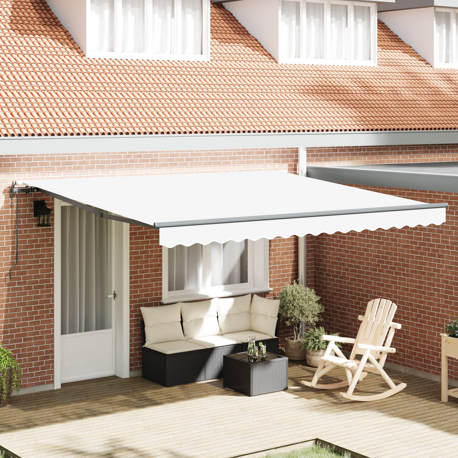 vidaXL Automatische Einziehbare Markise Weiß 400x350 cm