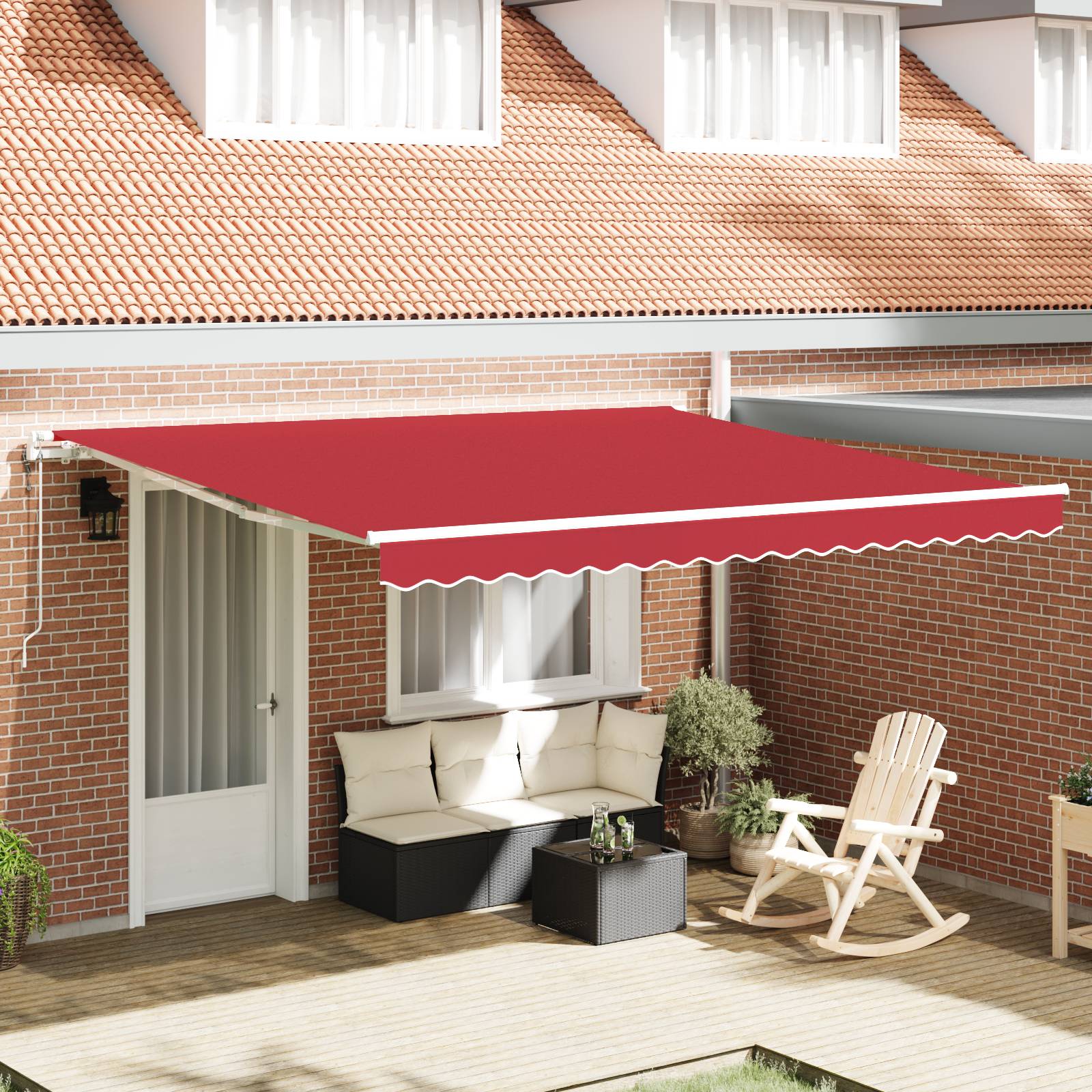 vidaXL Automatische einziehbare Markise Rot 400x300 cm