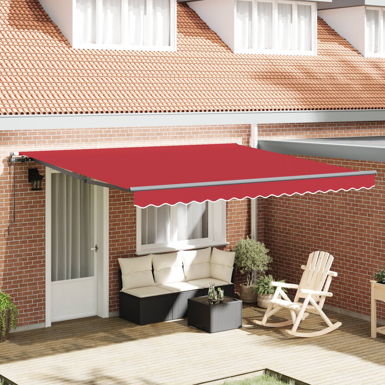 vidaXL Automatische einziehbare Markise Rot 400x300 cm