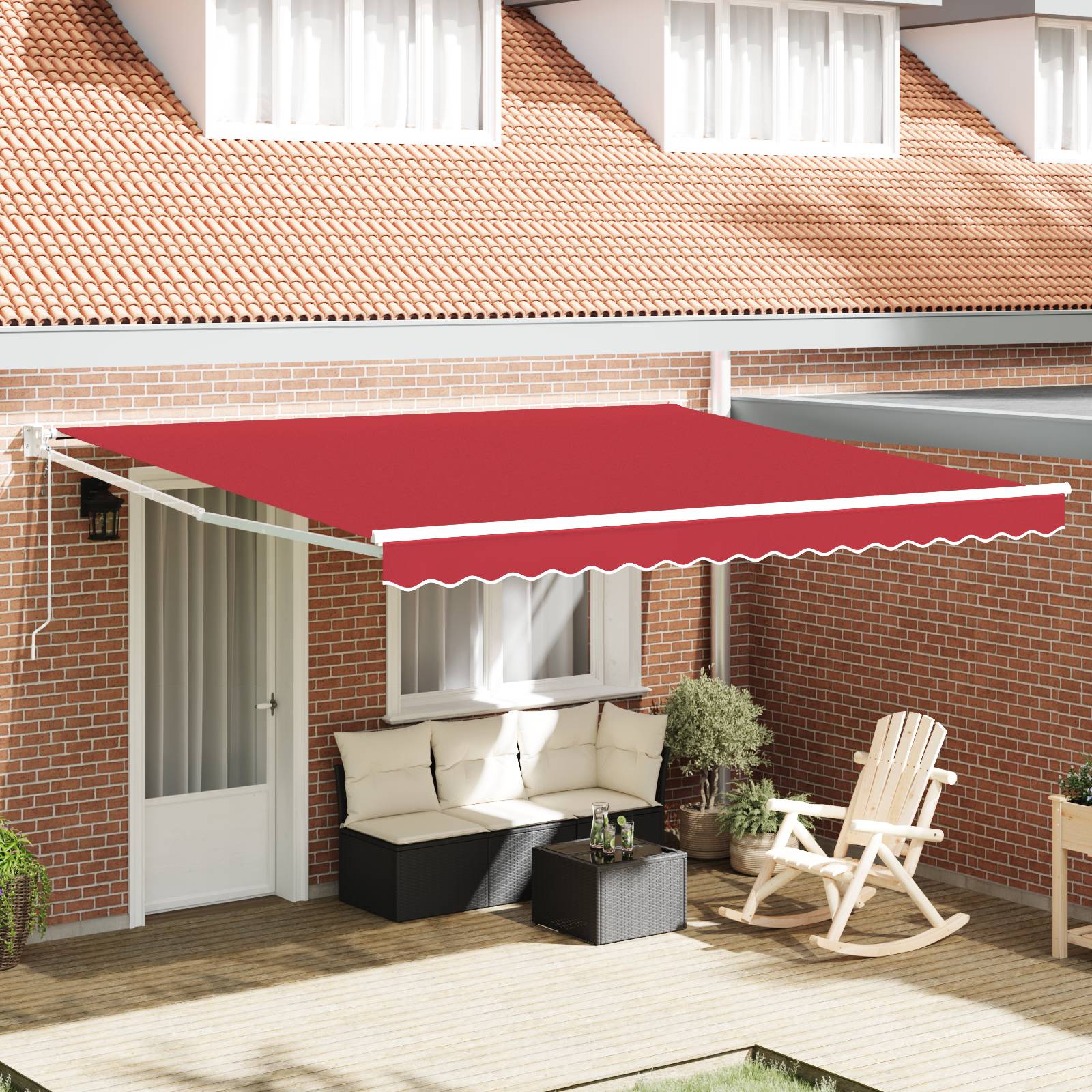 vidaXL Automatische Einziehbare Markise Rot 400x300 cm