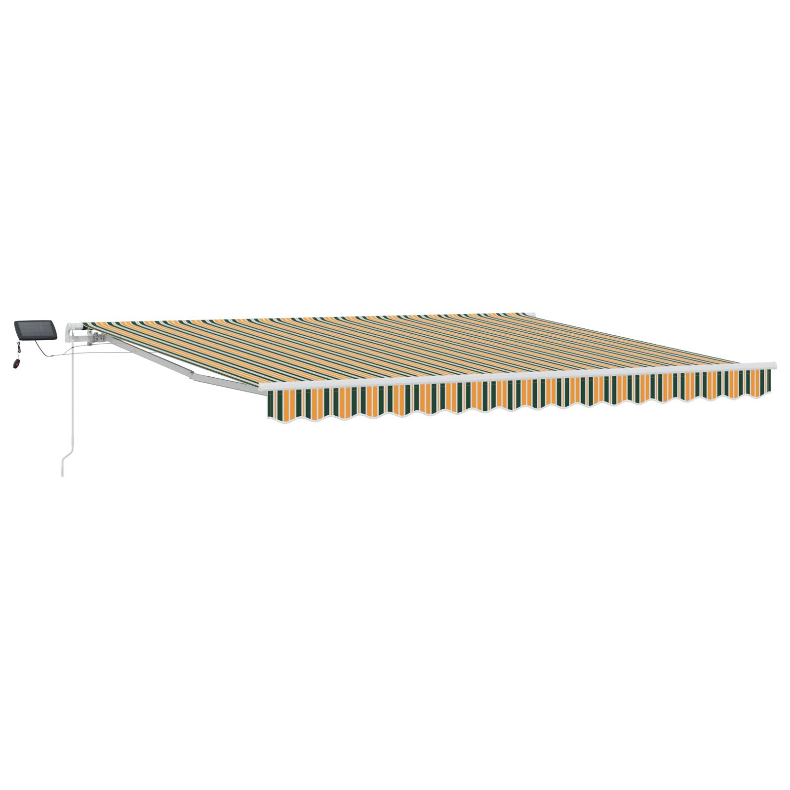 vidaXL Manuelle einziehbare Markise mit LED in Grün und Gelb 400x350 cm