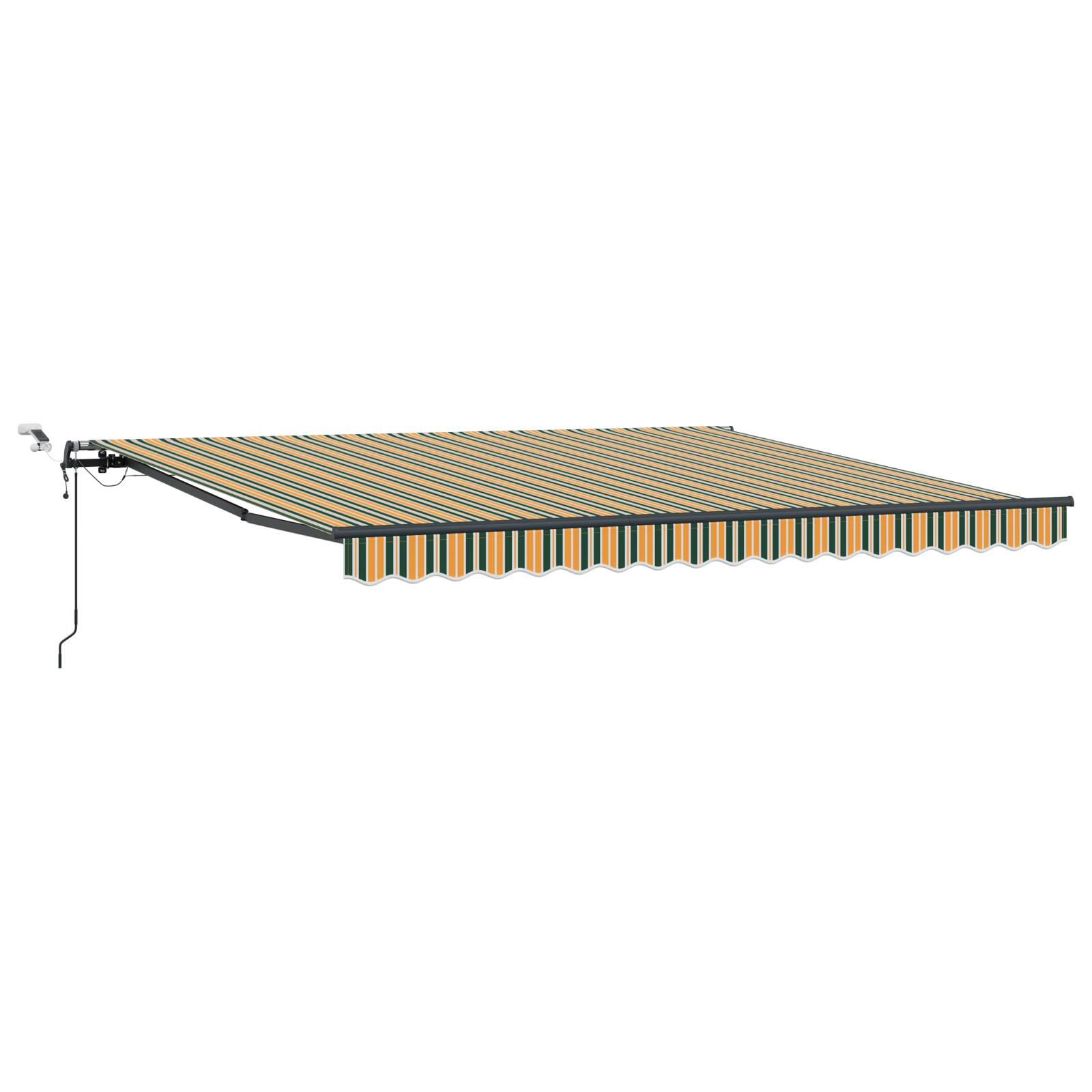 vidaXL Automatische Einziehbare Markise mit LED Grün und Gelb 400x350 cm