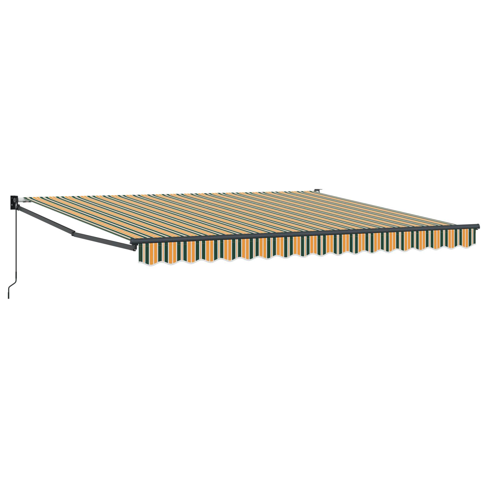 vidaXL automatische einziehbare Markise Grün und Weiß 400x350 cm