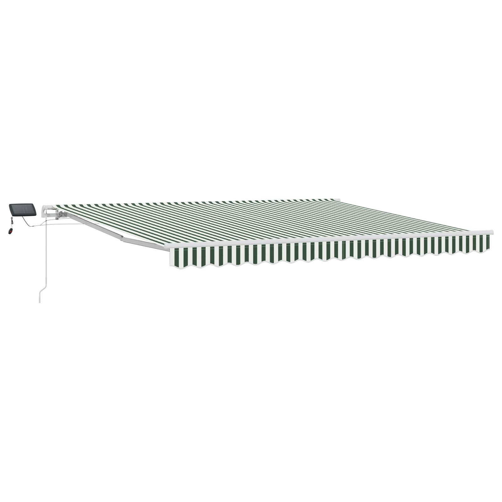 vidaXL Manuelle einziehbare Markise mit LED in Grün und Weiß 400x300 cm