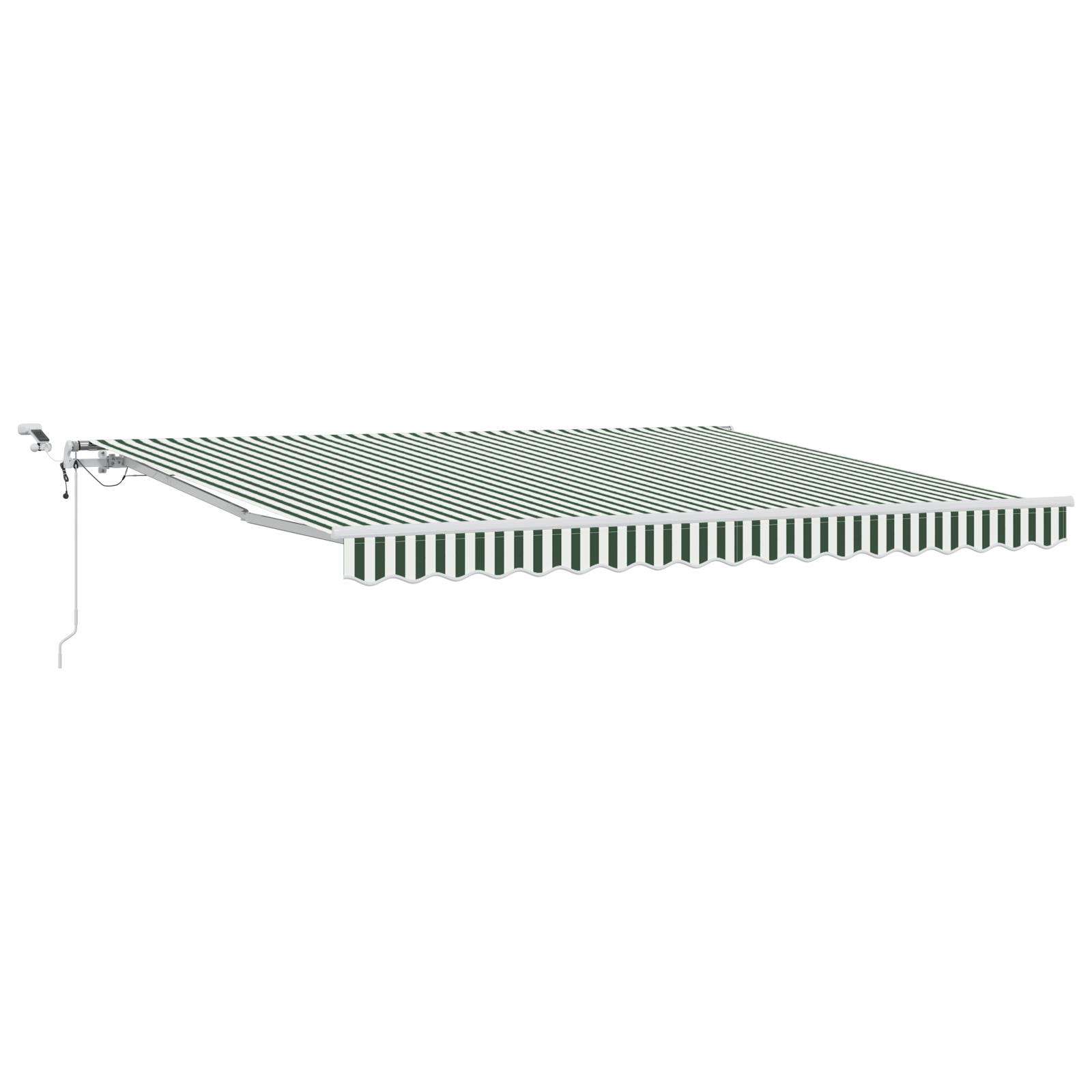 vidaXL Automatische einziehbare Markise mit LED Grün und Weiß 400x300 cm