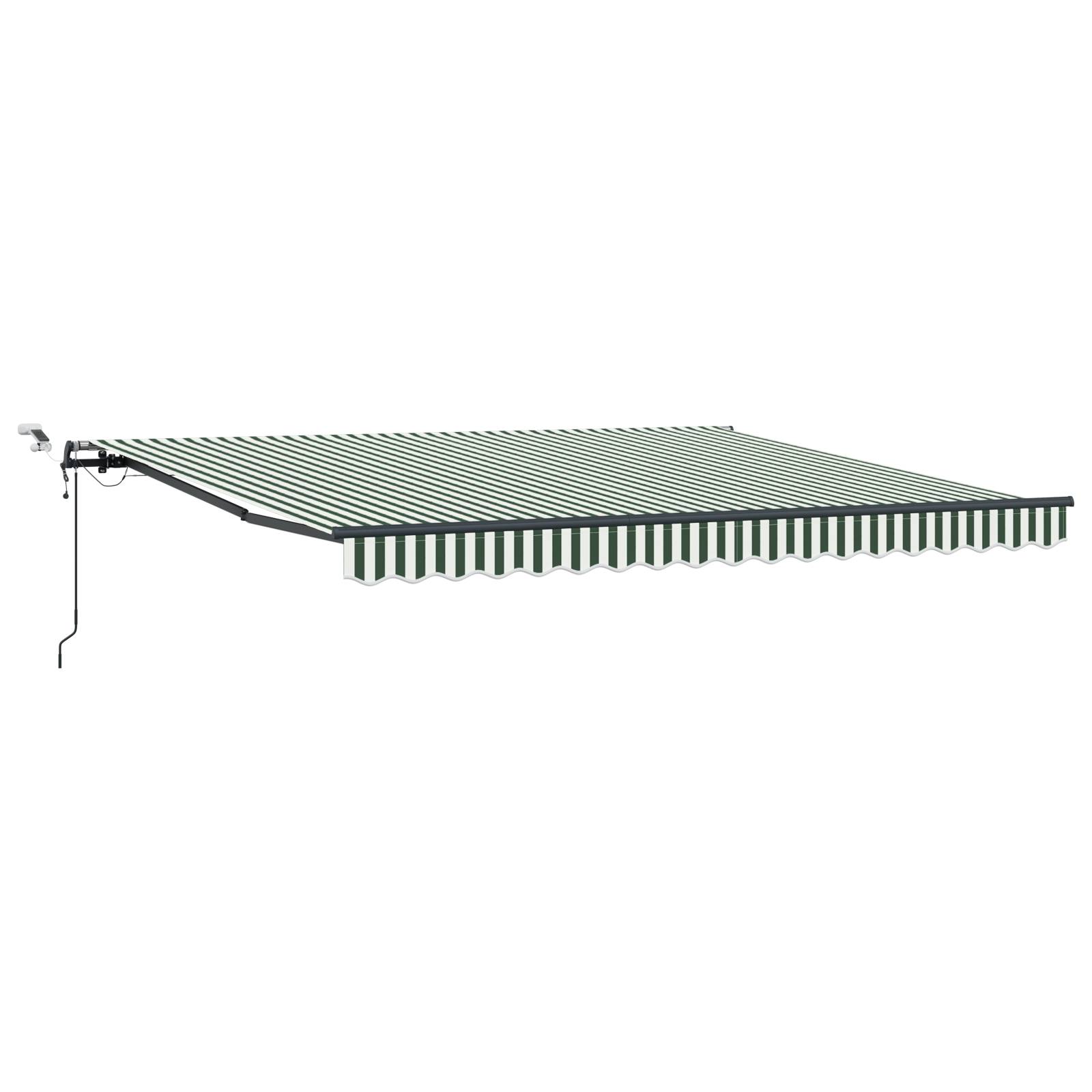 vidaXL Automatische Einziehbare Markise mit LED Grün und Weiß 400x300 cm