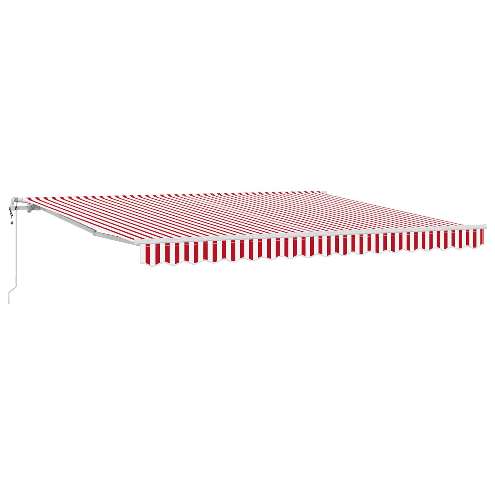 vidaXL Automatische Einziehbare Markise Rot und Weiß Gestreift 400x350 cm