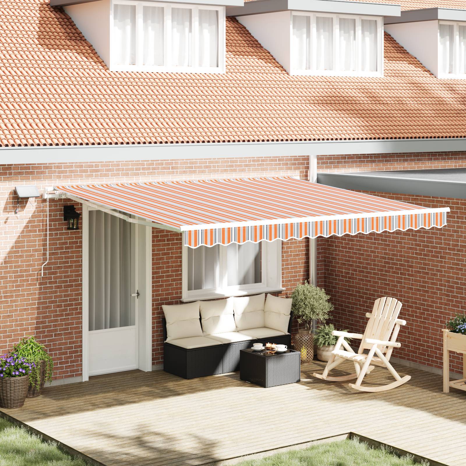 vidaXL Manuelle einziehbare Markise mit LED Mehrfarbenstreifen 400x350 cm