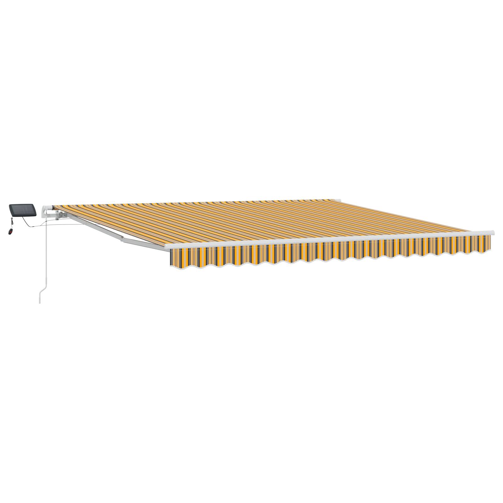 vidaXL Manuelle Einziehbare Markise mit LED - Mehrfarbige Streifen 400x300 cm